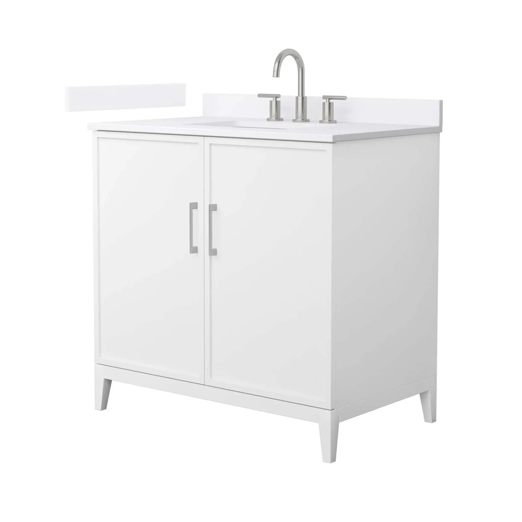 36" Elan Single Bathroom Vanity in White with Brushed Nickel Trim by Wyndham
