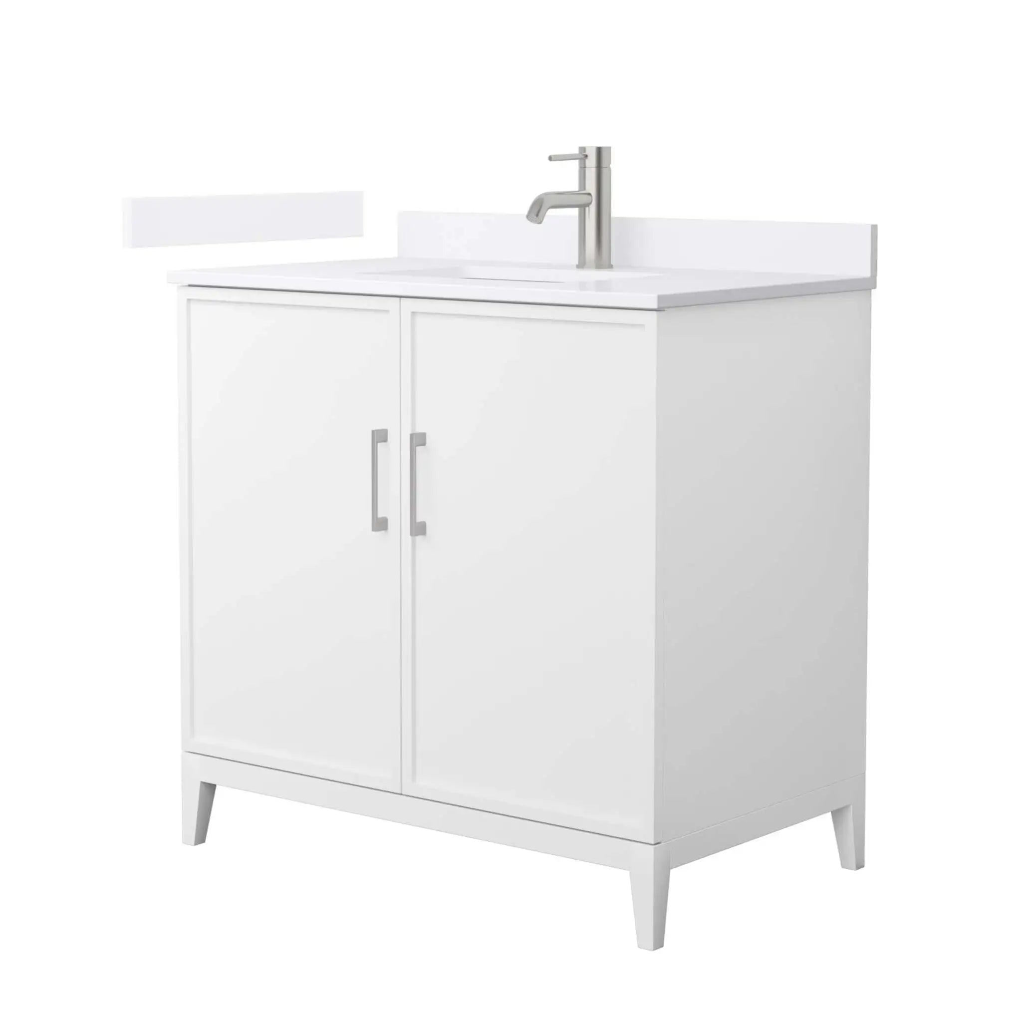 36" Elan Single Bathroom Vanity in White with Brushed Nickel Trim by Wyndham