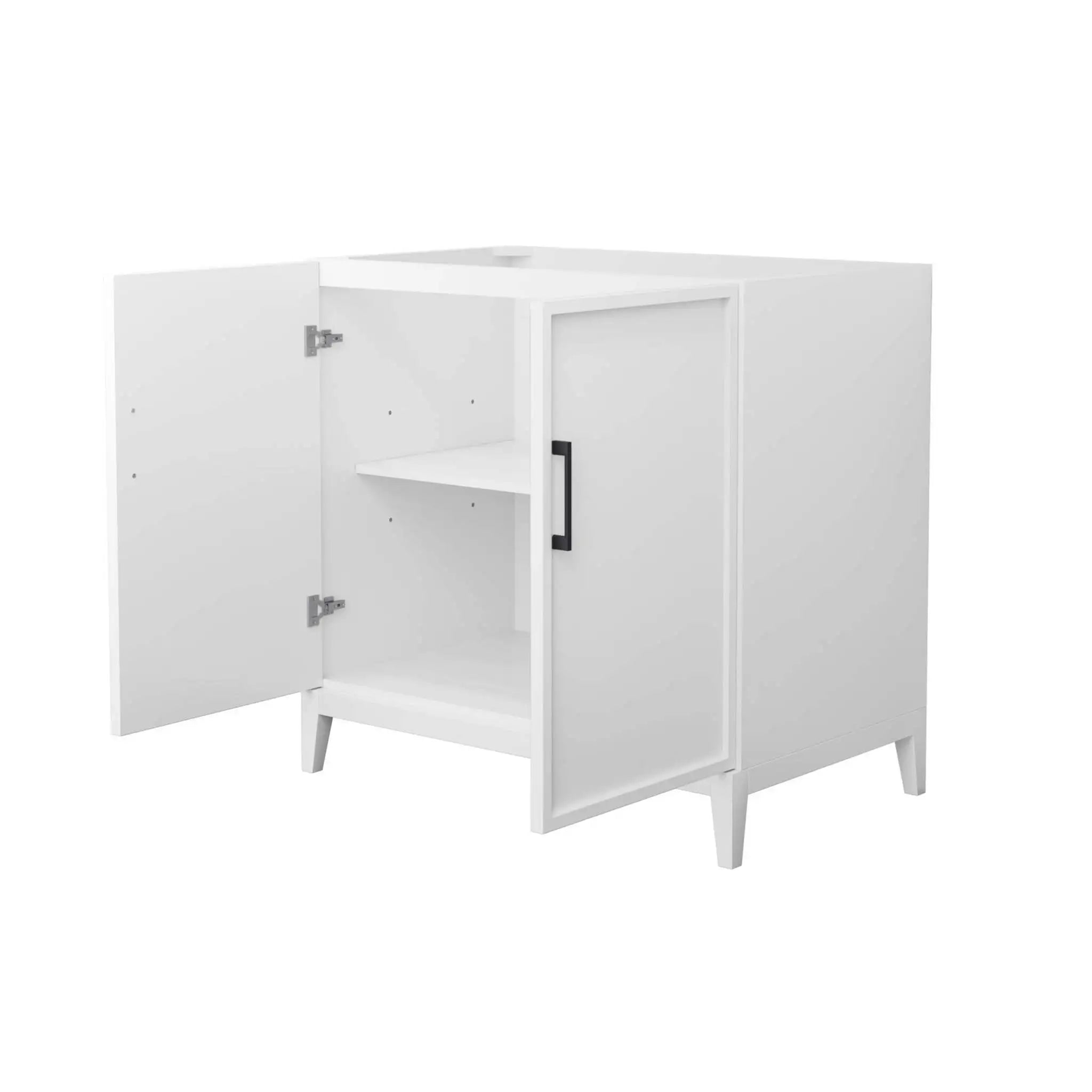 36" Elan Single Bathroom Vanity in White with Matte Black Trim by Wyndham