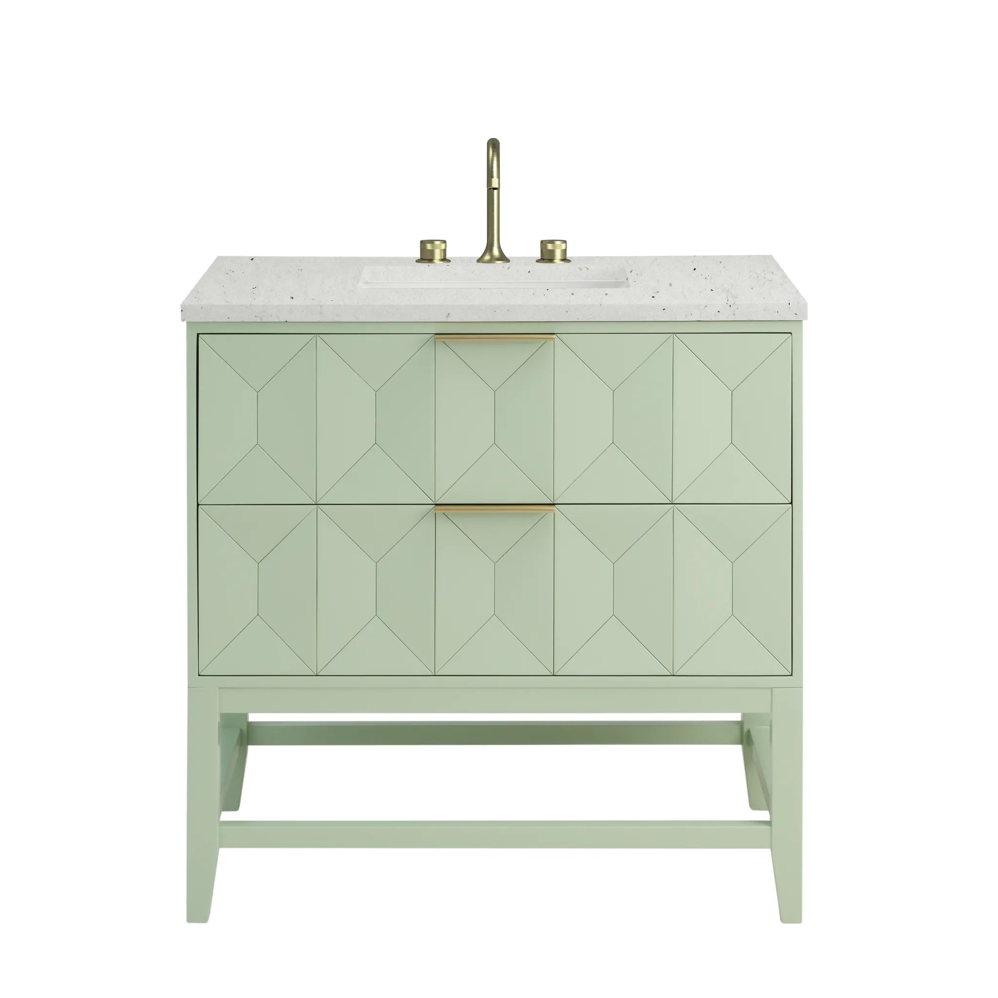 36" Emmeline Single Vanity in Pistachio-Lime Delight Silestone-8" Widespread image