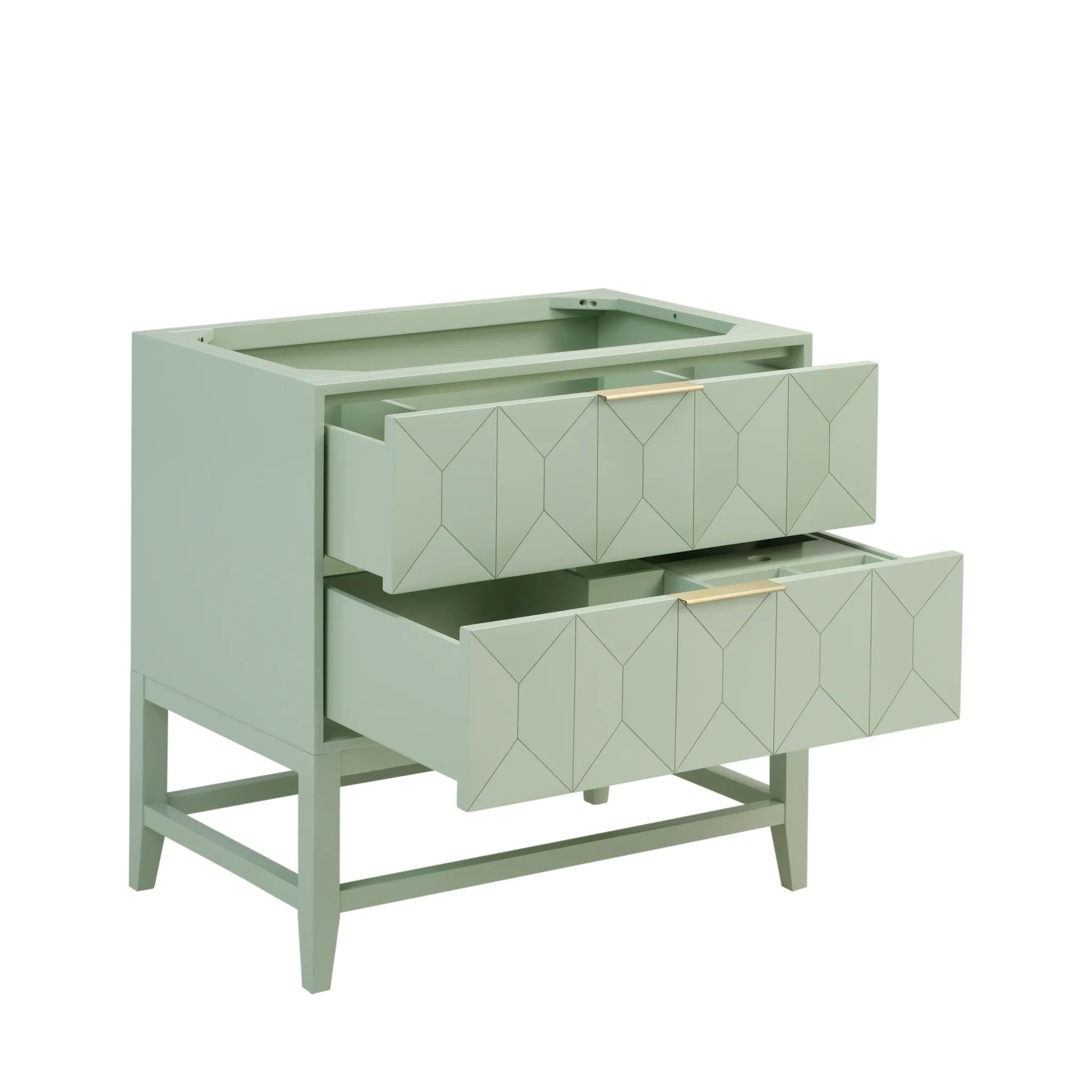 36" Emmeline Single Vanity in Pistachio-Victorian Silver Silestone-8" Widespread image 7