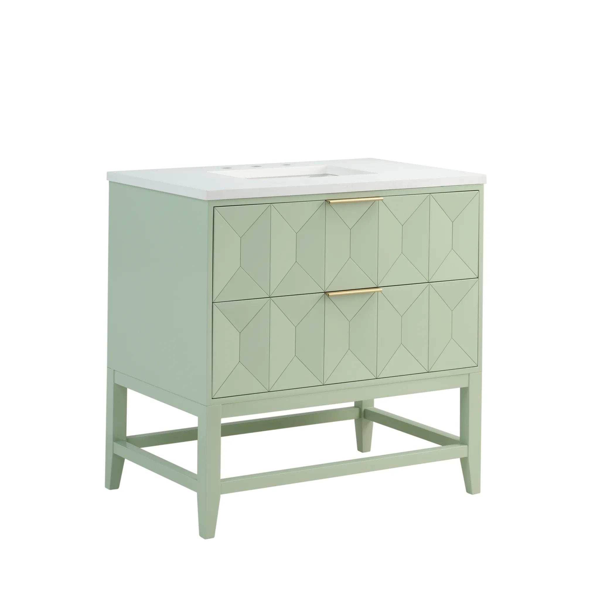36" Emmeline Single Vanity in Pistachio-White Zeus Silestone-8" Widespread image 10