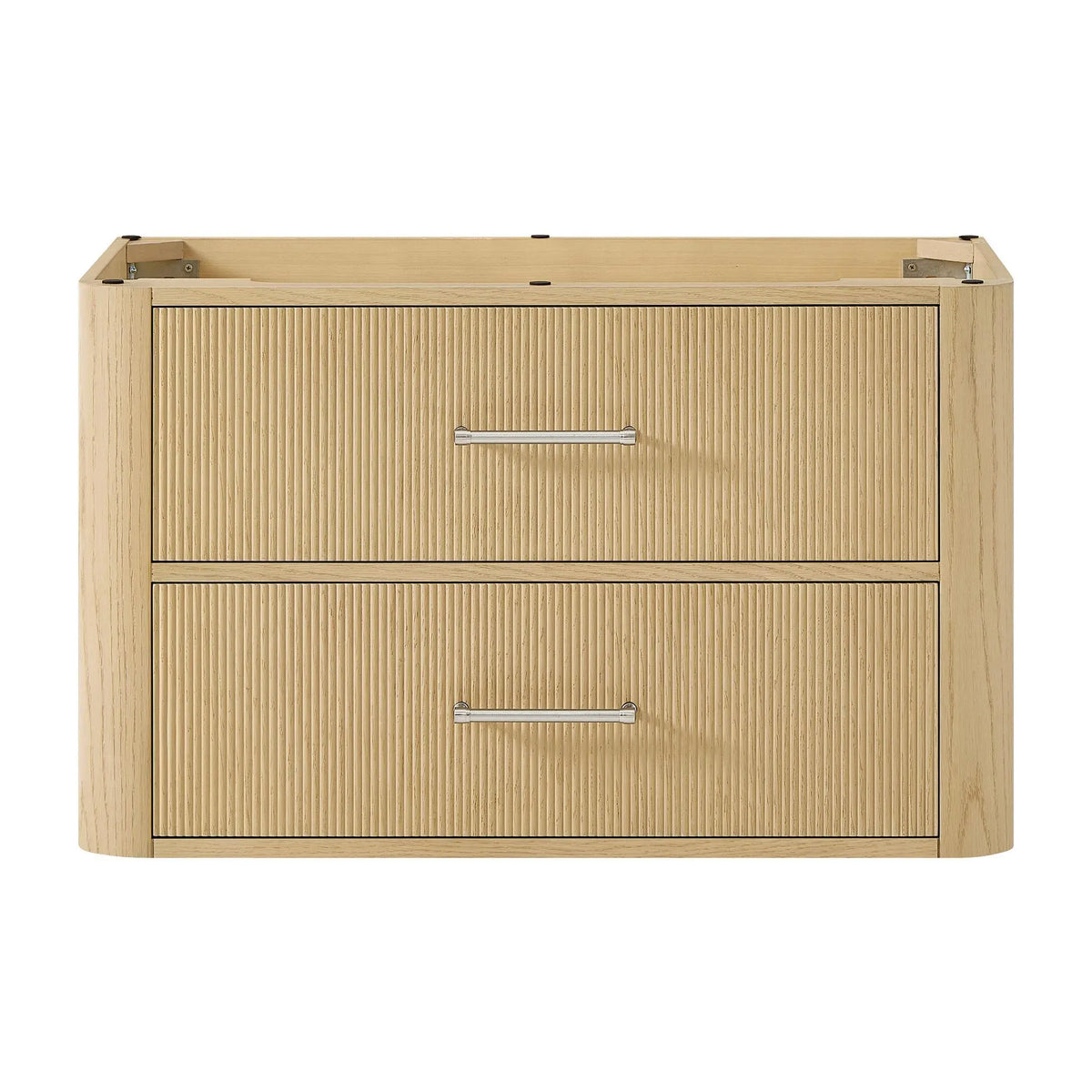 36" Francesca Single Wall Mounted Bathroom Vanity Scandinavian Oak Brushed Nickel Trim by wyndham View 21