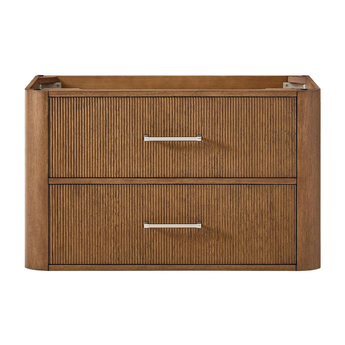 36" Francesca Single Wall Mounted Bathroom Vanity Toasted Walnut Brushed Nickel Trim by wyndham View 21