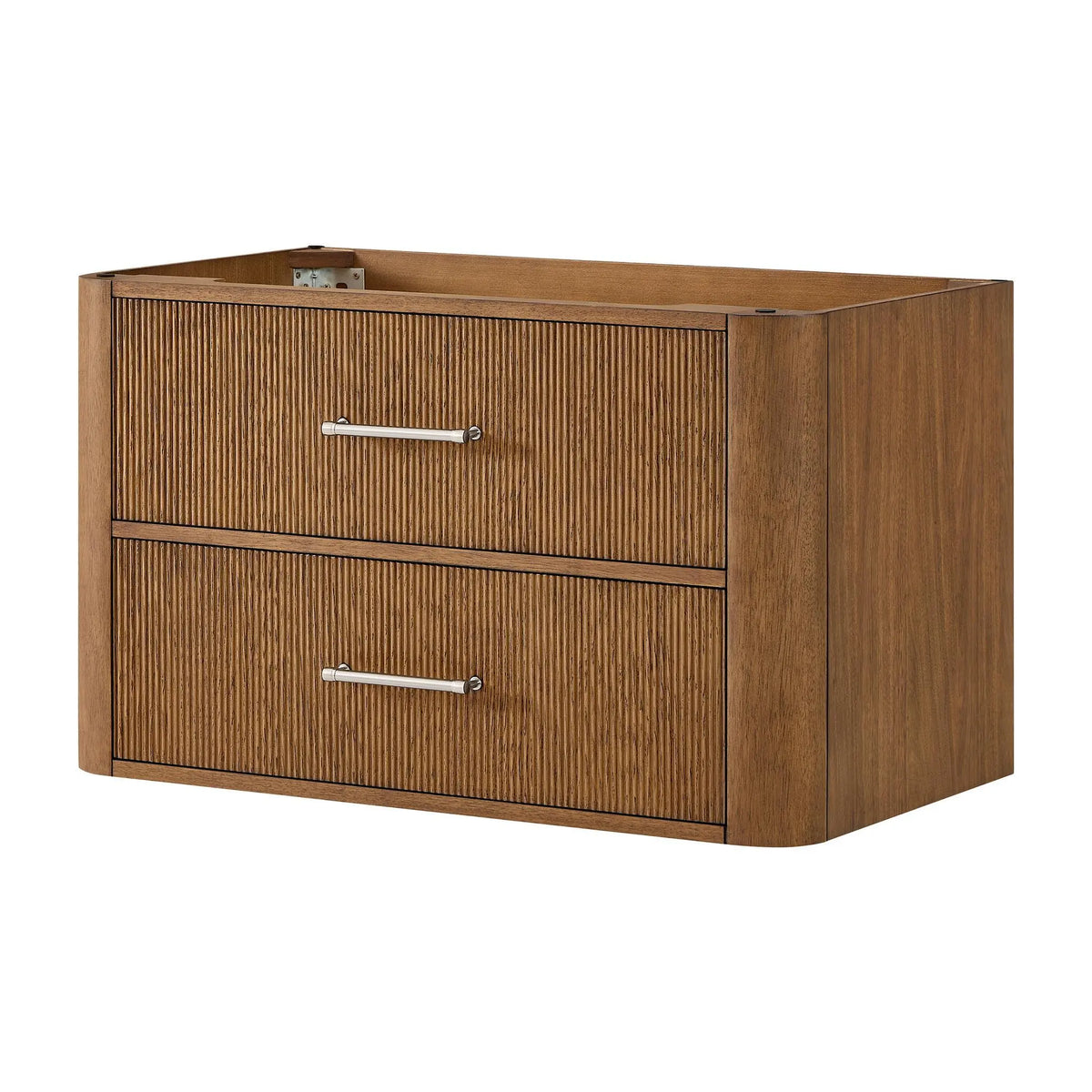 36" Francesca Single Wall Mounted Bathroom Vanity Toasted Walnut Brushed Nickel Trim by wyndham View 24