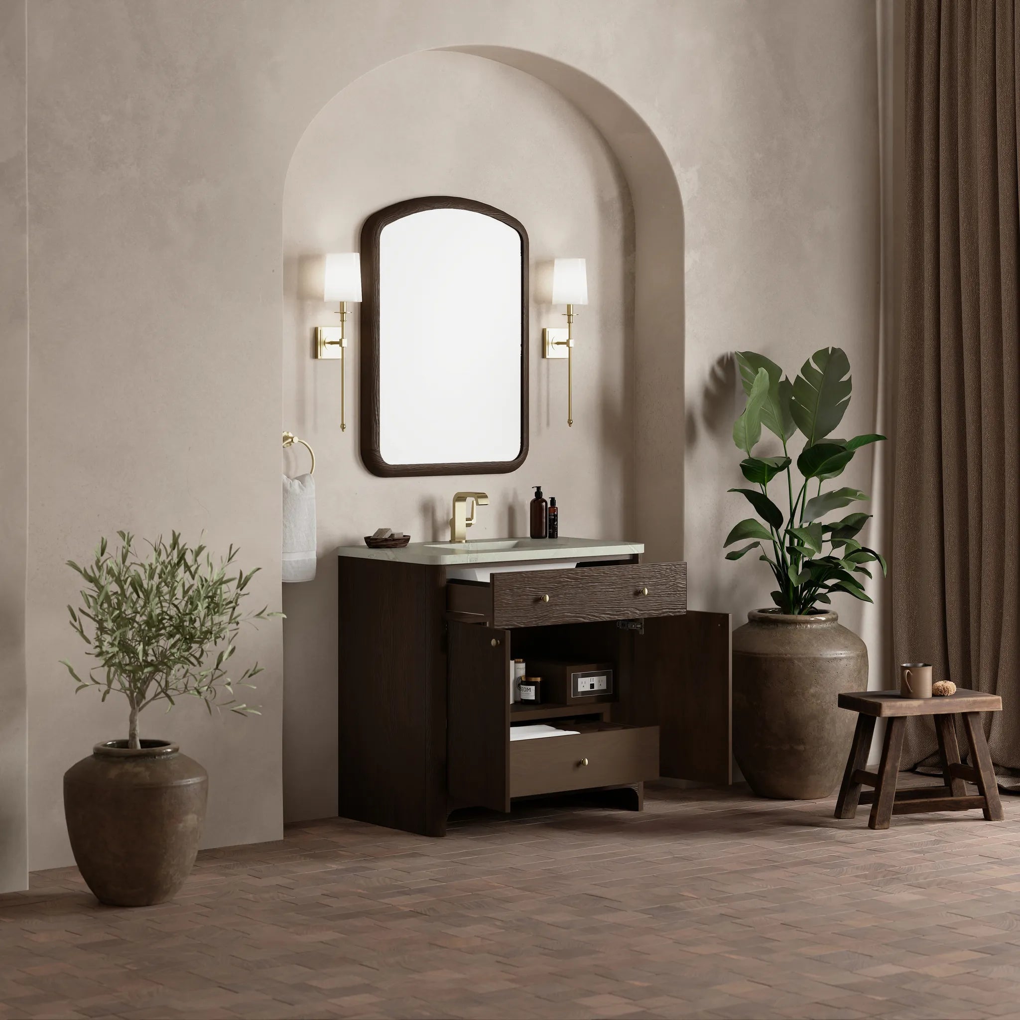 36" Gracyn Single Vanity in Sable-Victorian Silver Silestone-Single Hole image 4