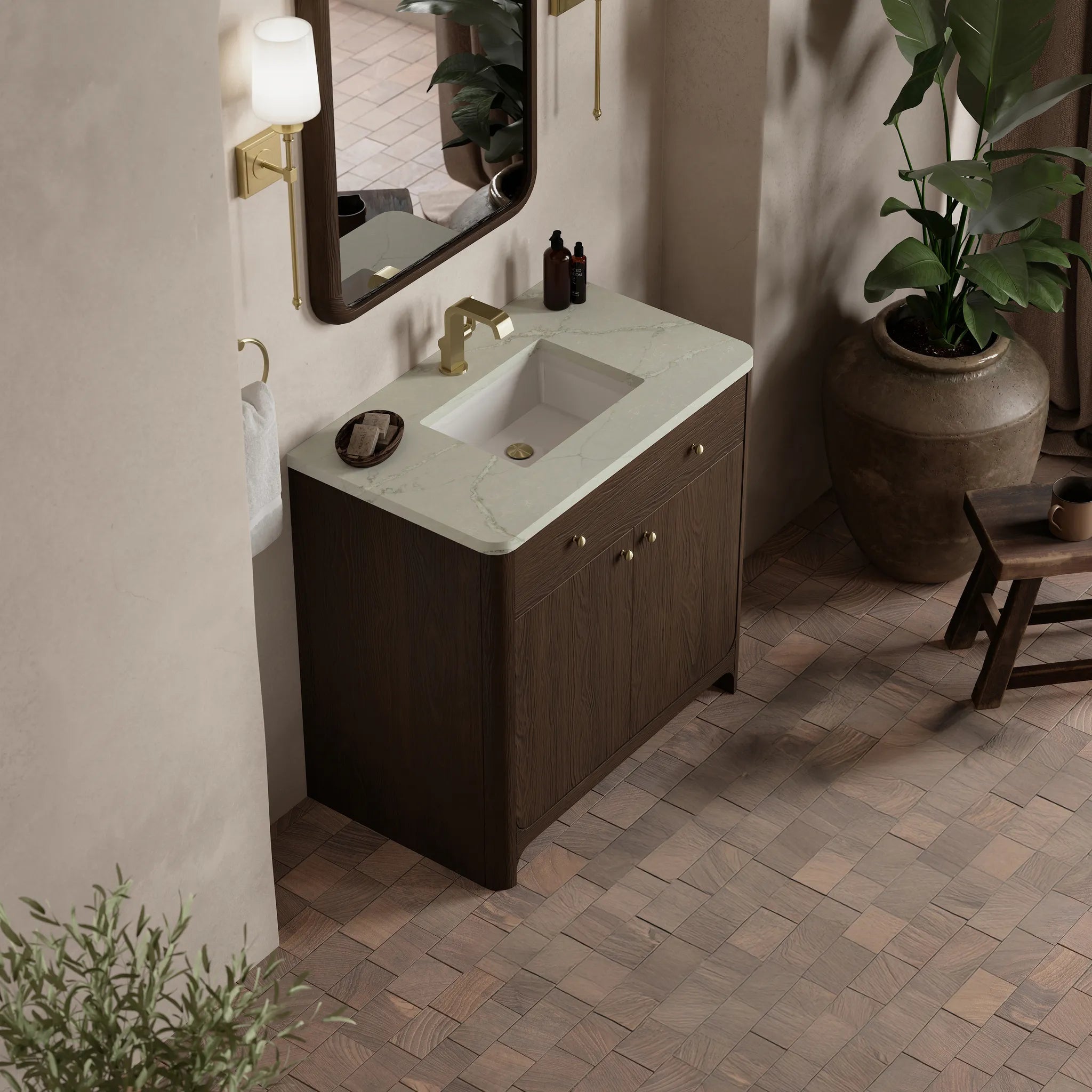 36" Gracyn Single Vanity in Sable-Victorian Silver Silestone-Single Hole image 6