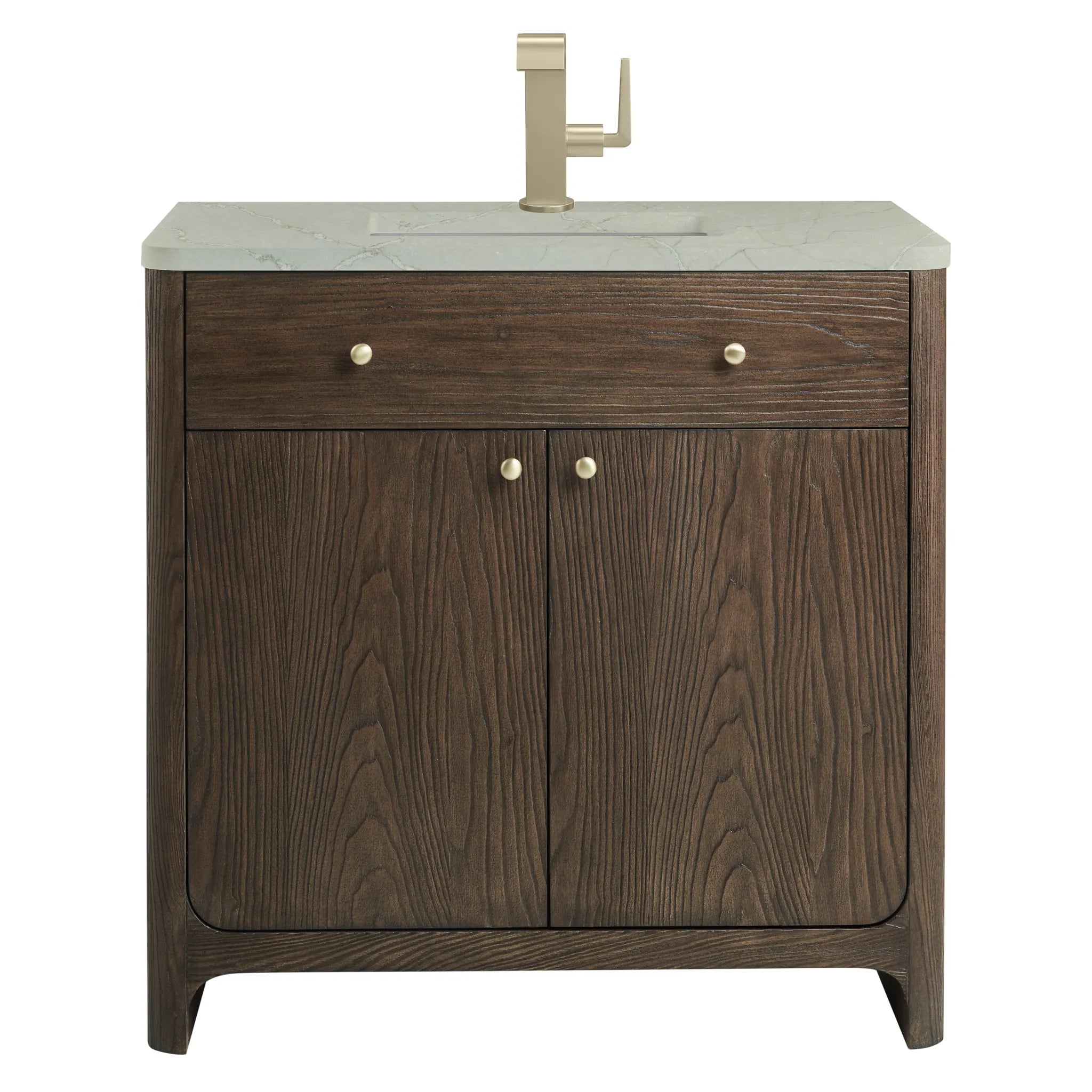 36" Gracyn Single Vanity in Sable-Victorian Silver Silestone-Single Hole image