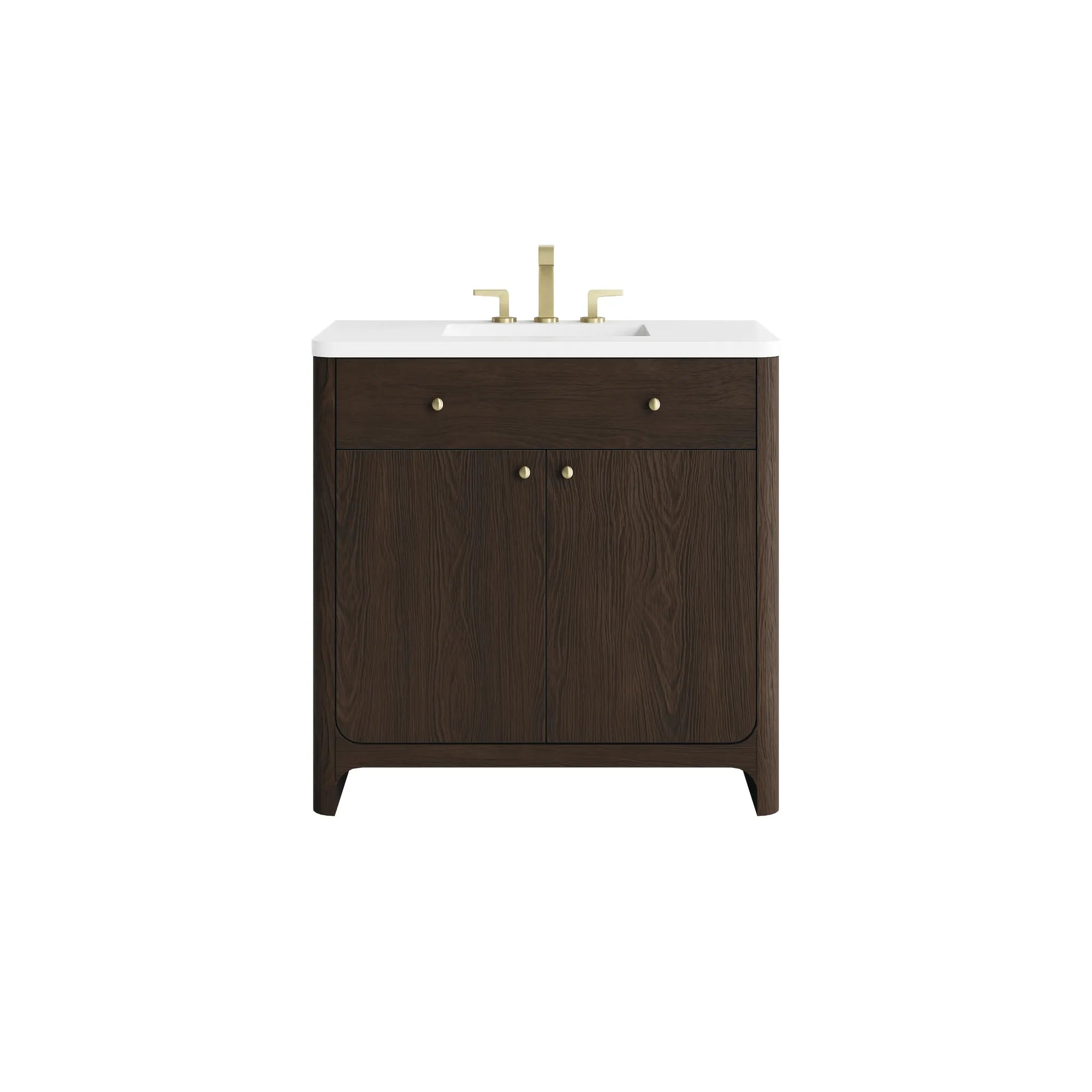 36" Gracyn Single Vanity in Sable-White Zeus Silestone-8" Widespread image