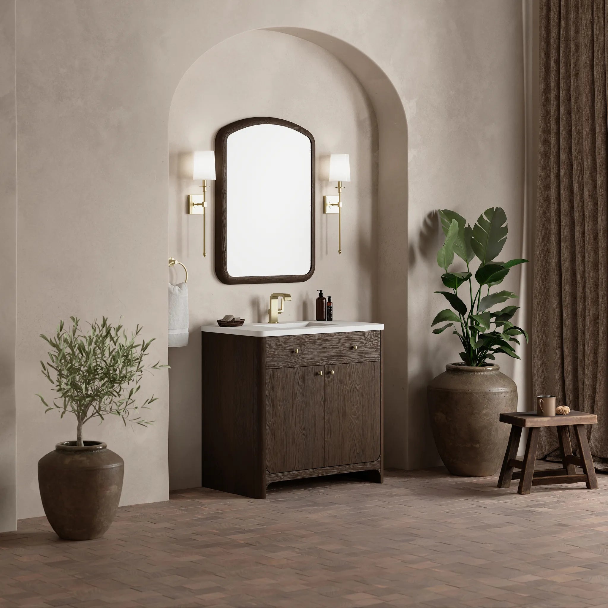 36" Gracyn Single Vanity in Sable-White Zeus Silestone-Single Hole image 3