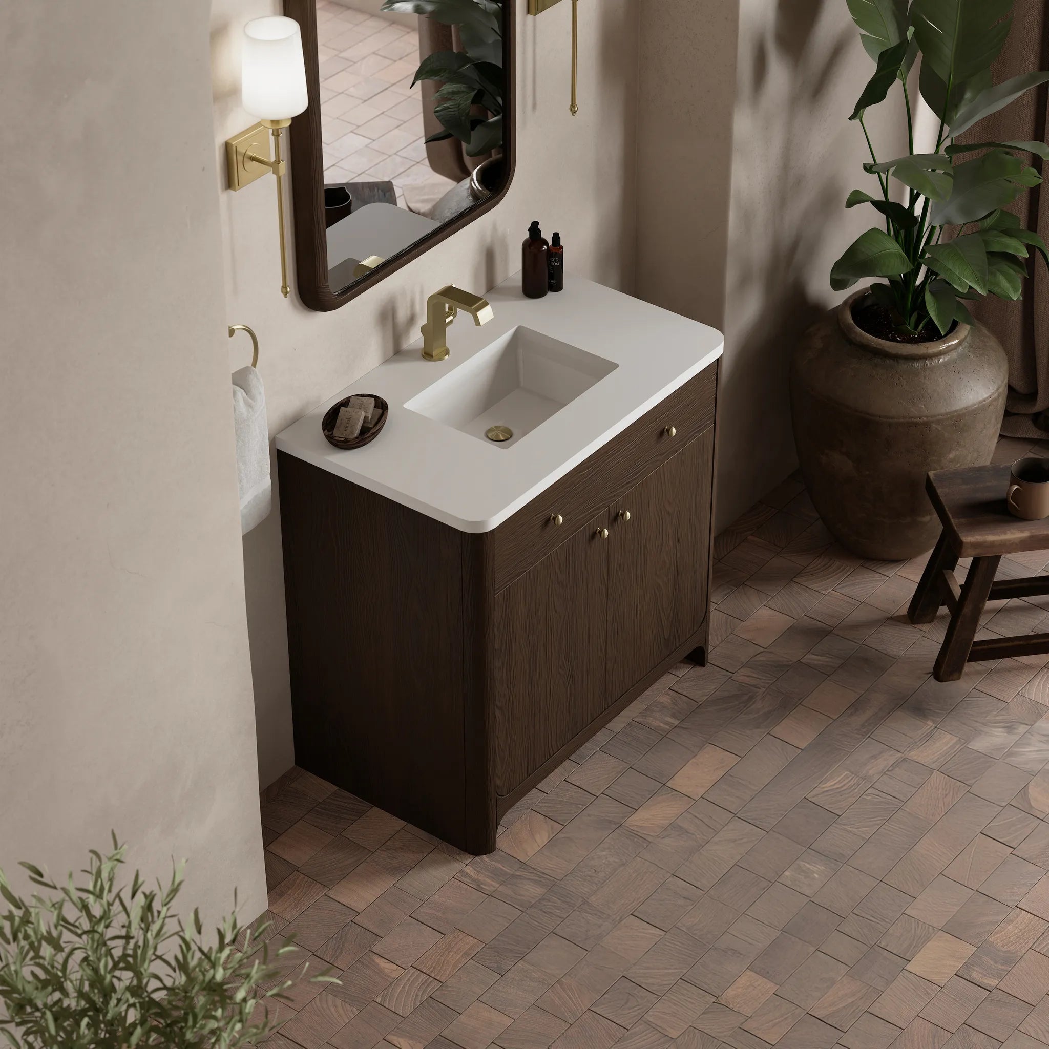36" Gracyn Single Vanity in Sable-White Zeus Silestone-Single Hole image 6