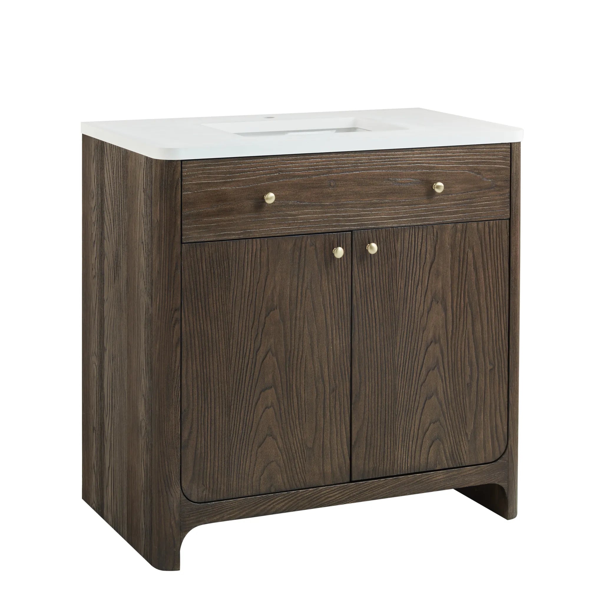 36" Gracyn Single Vanity in Sable-White Zeus Silestone-Single Hole image 9