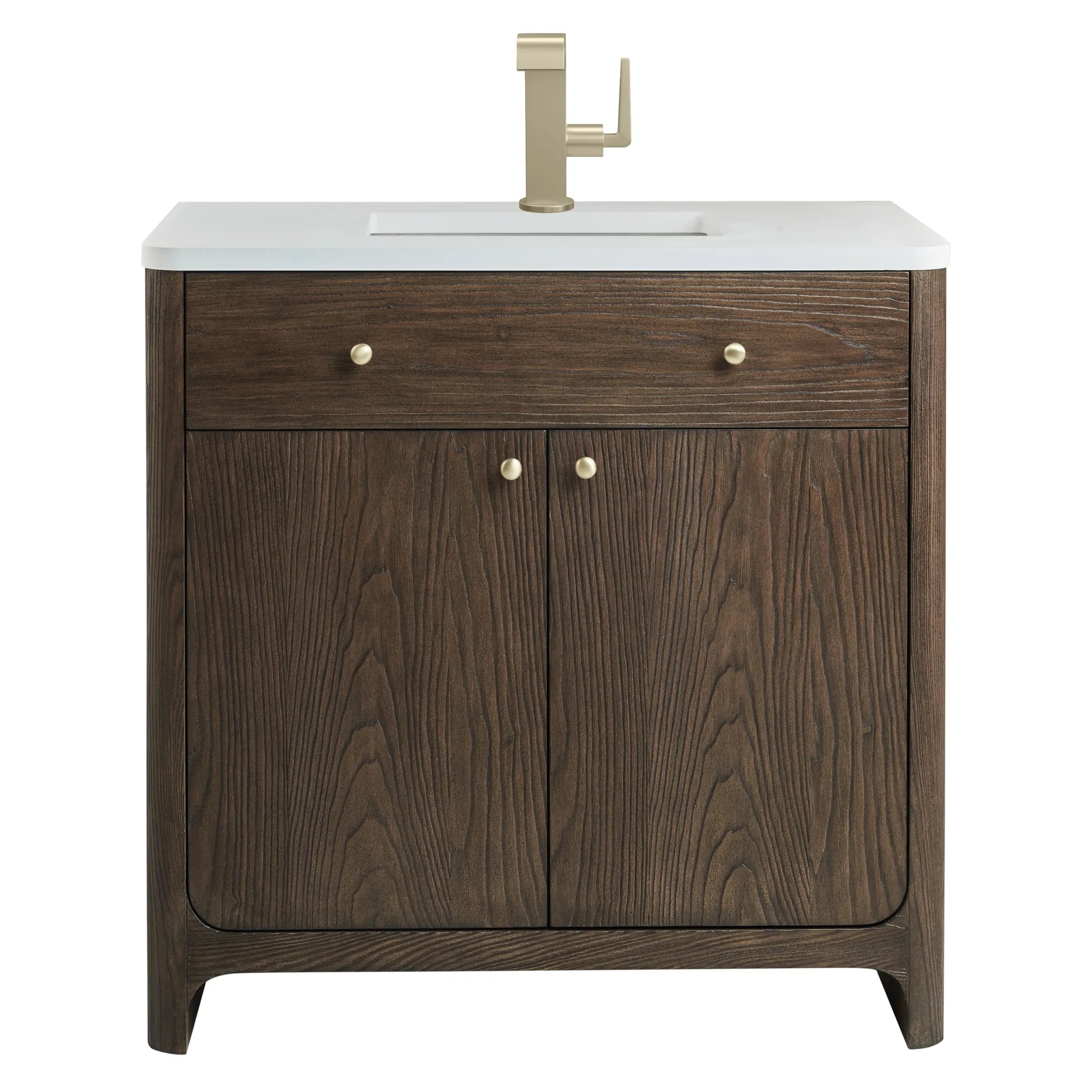 36" Gracyn Single Vanity in Sable-White Zeus Silestone-Single Hole image