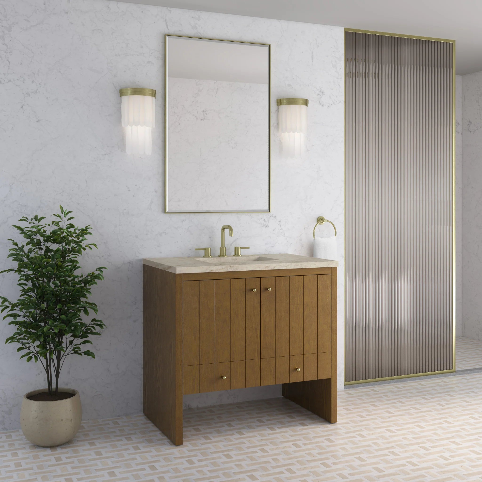36" Hudson Single Vanity in Honey Oak by James Martin Vanities-Tajnar Eclos 2