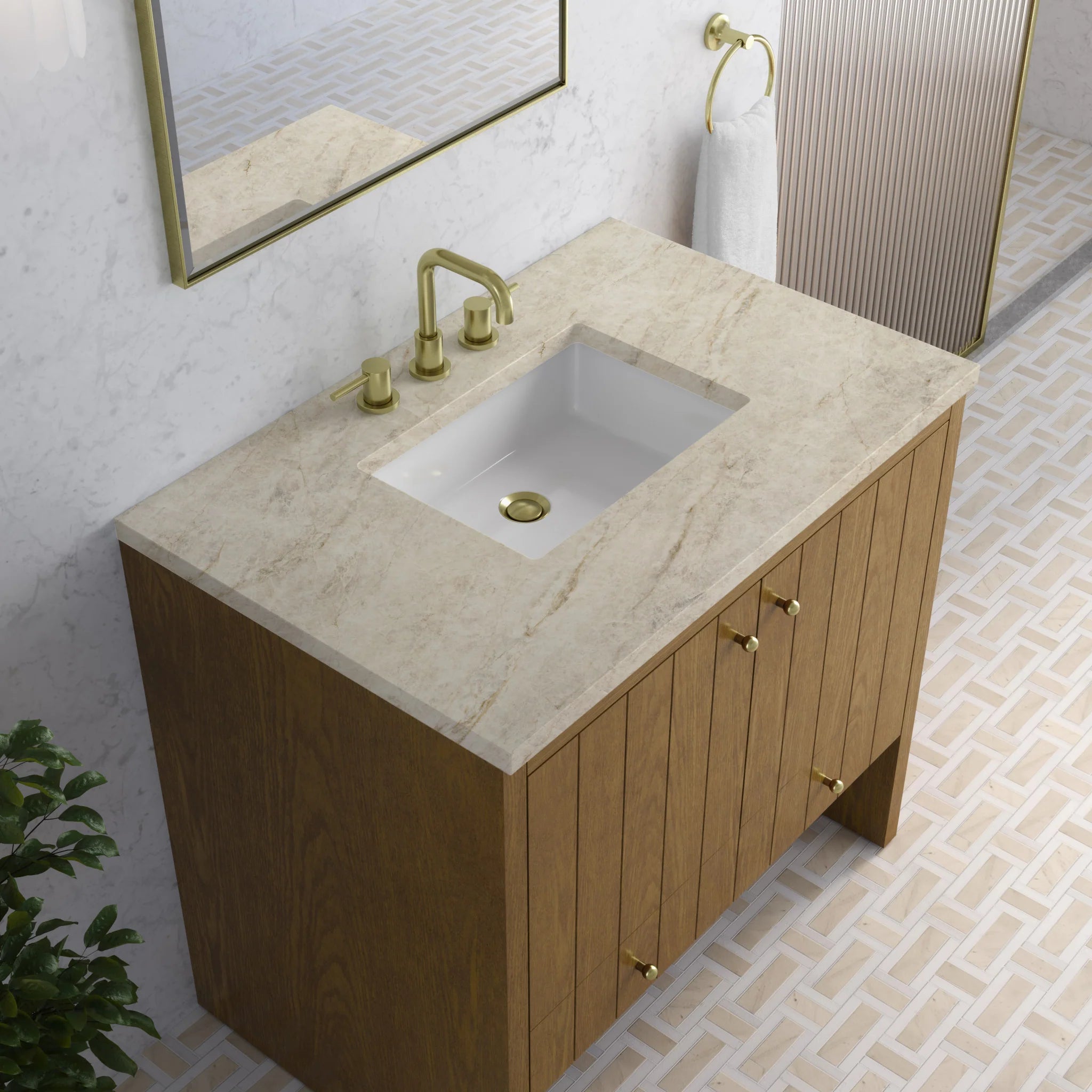 36" Hudson Single Vanity in Honey Oak by James Martin Vanities-Tajnar Eclos 6