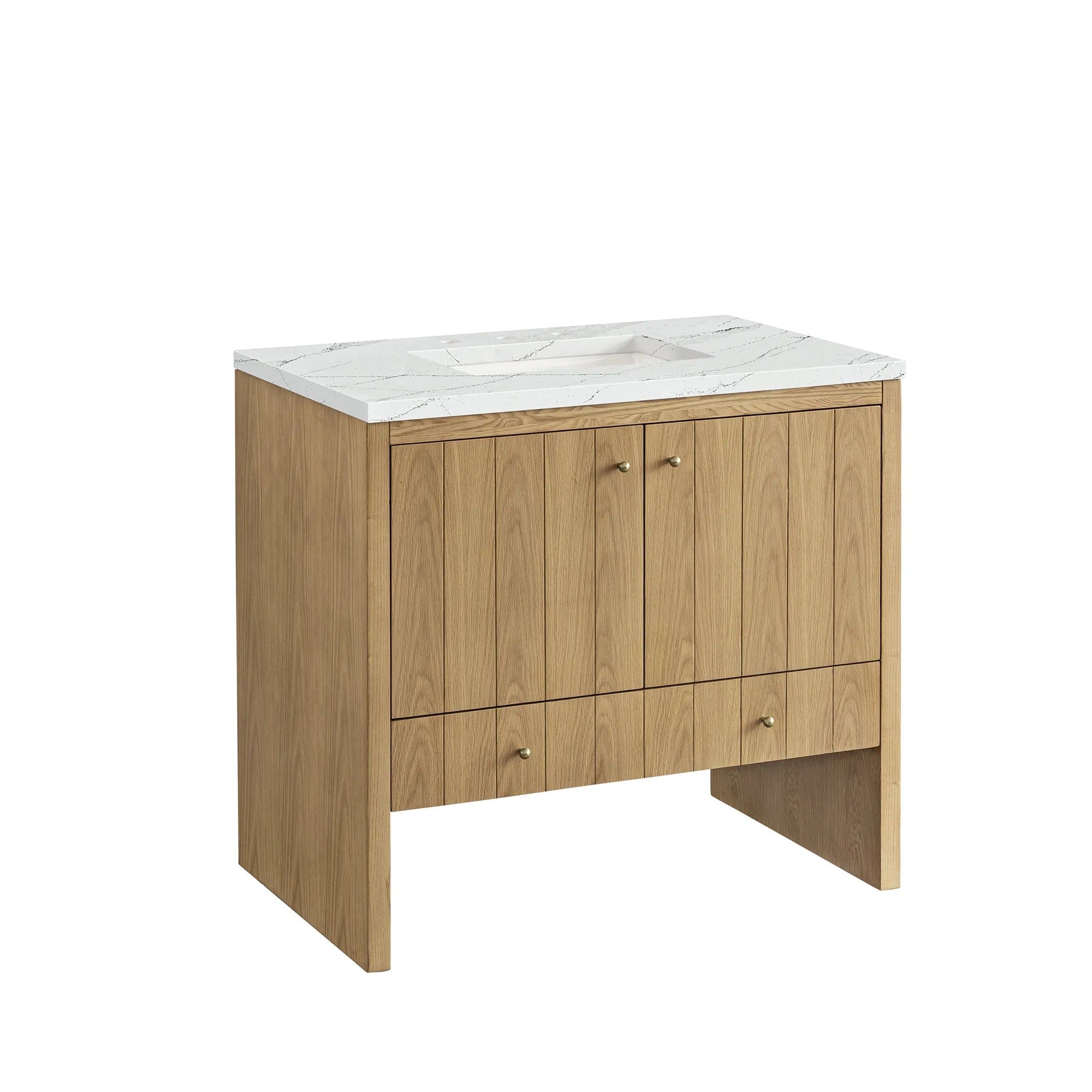 36" Hudson Single Vanity in Light Natural Oak-Cabinet Only-Not Available image 4