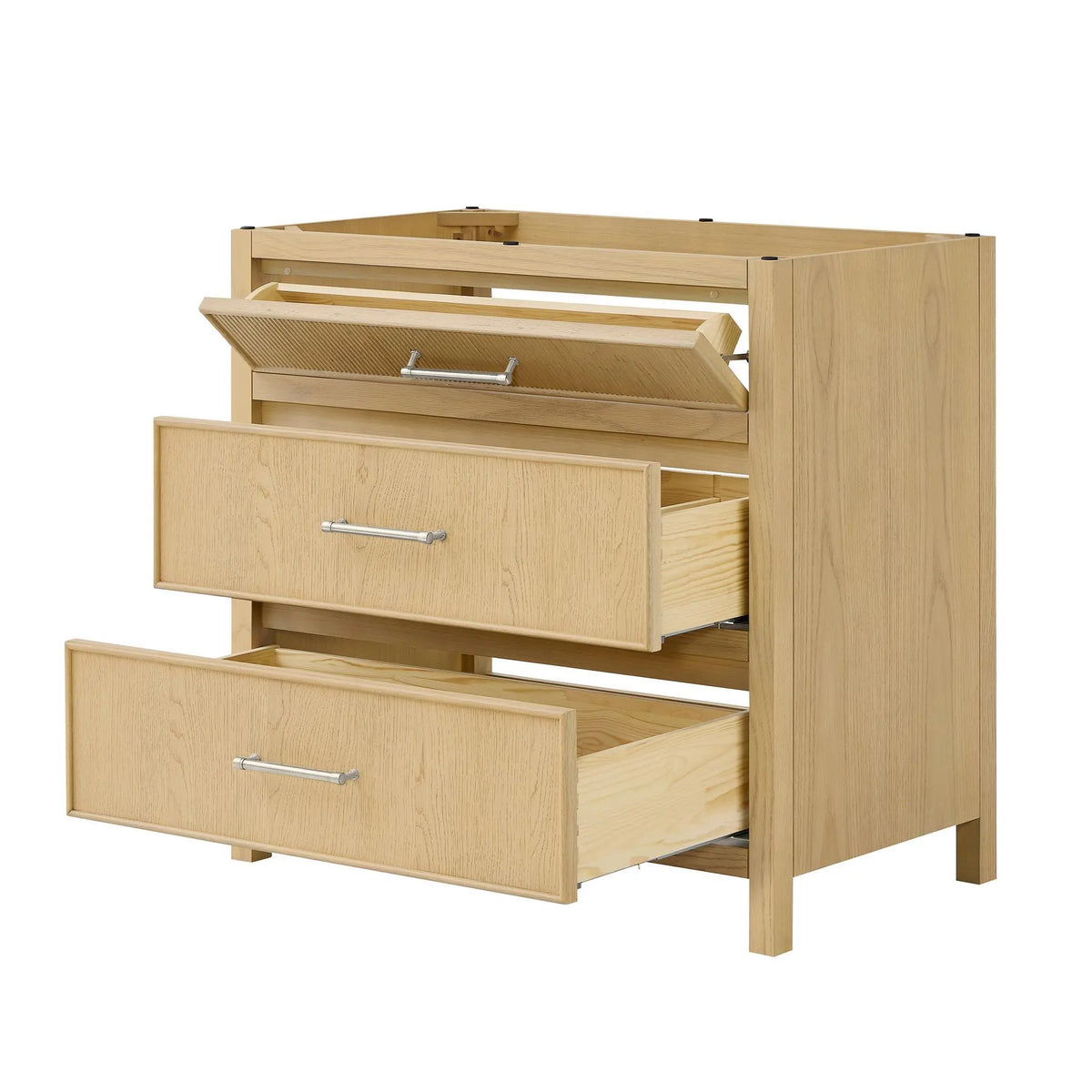 36" Isola Single Bathroom Vanity Scandinavian Oak Brushed Nickel Trim by wyndham View 18