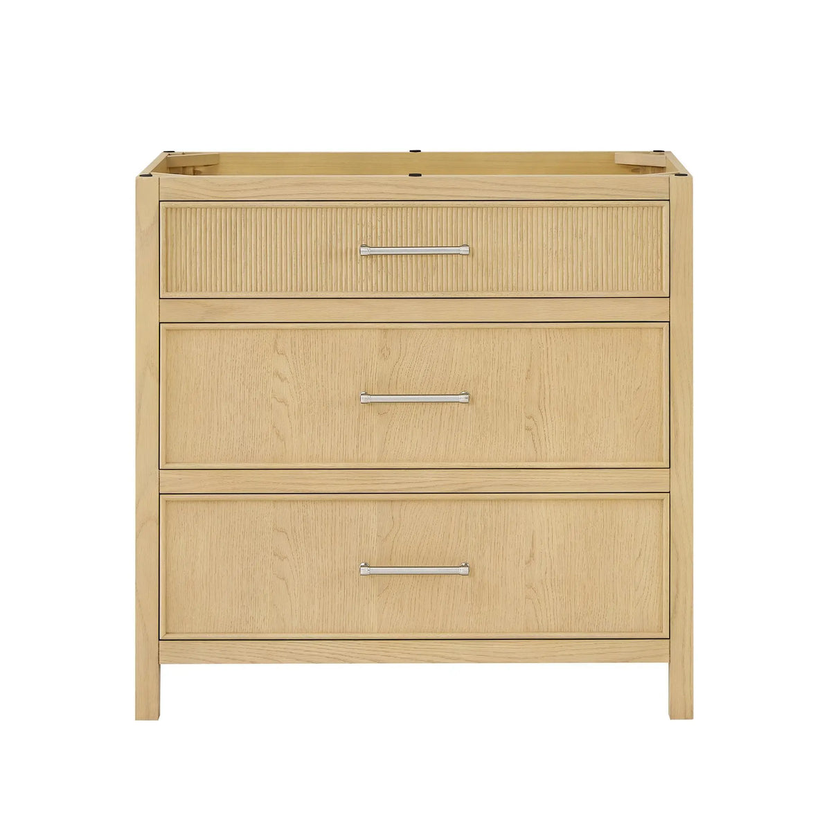 36" Isola Single Bathroom Vanity Scandinavian Oak Brushed Nickel Trim by wyndham View 17