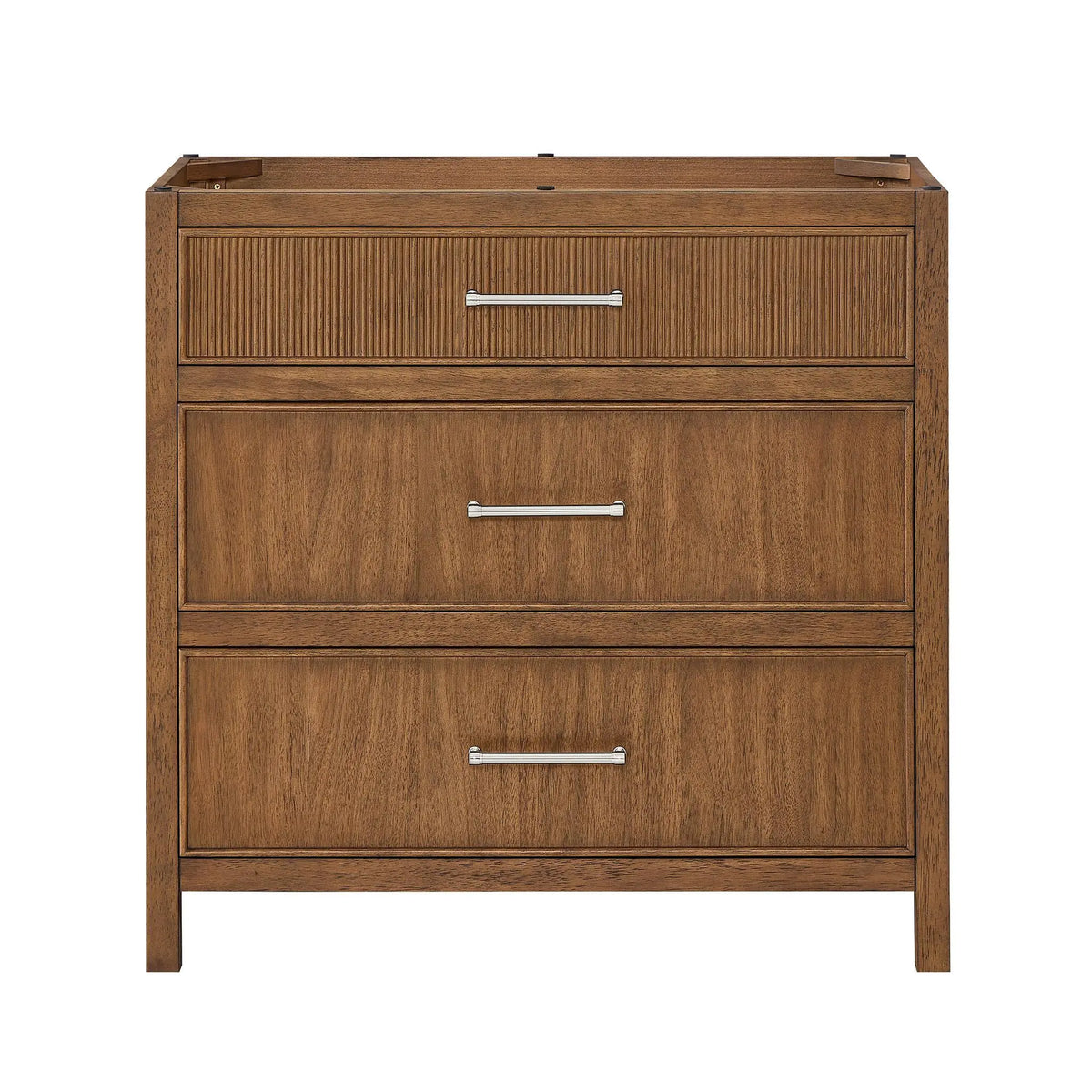 36" Isola Single Bathroom Vanity Toasted Walnut Brushed Nickel Trim by wyndham View 17
