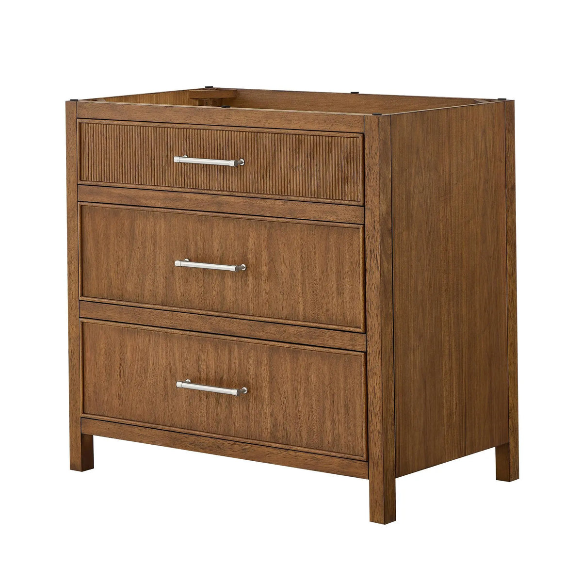 36" Isola Single Bathroom Vanity Toasted Walnut Brushed Nickel Trim by wyndham View 20
