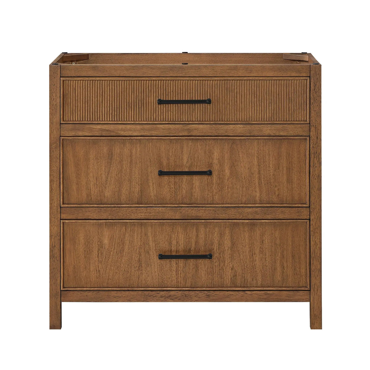 36" Isola Single Bathroom Vanity Toasted Walnut Matte Black Trim by wyndham View 17