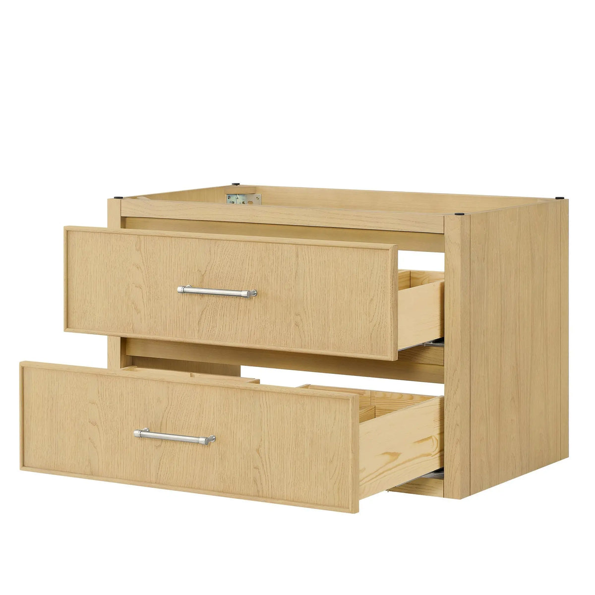 36" Isola Single Wall Mounted Bathroom Vanity Scandinavian Oak Brushed Nickel Trim by wyndham View 18