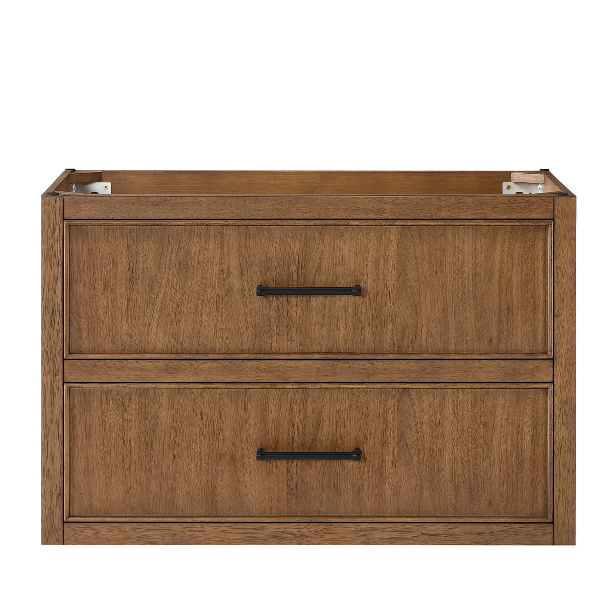 36" Isola Single Wall Mounted Bathroom Vanity Toasted Walnut Matte Black Trim by wyndham View 17