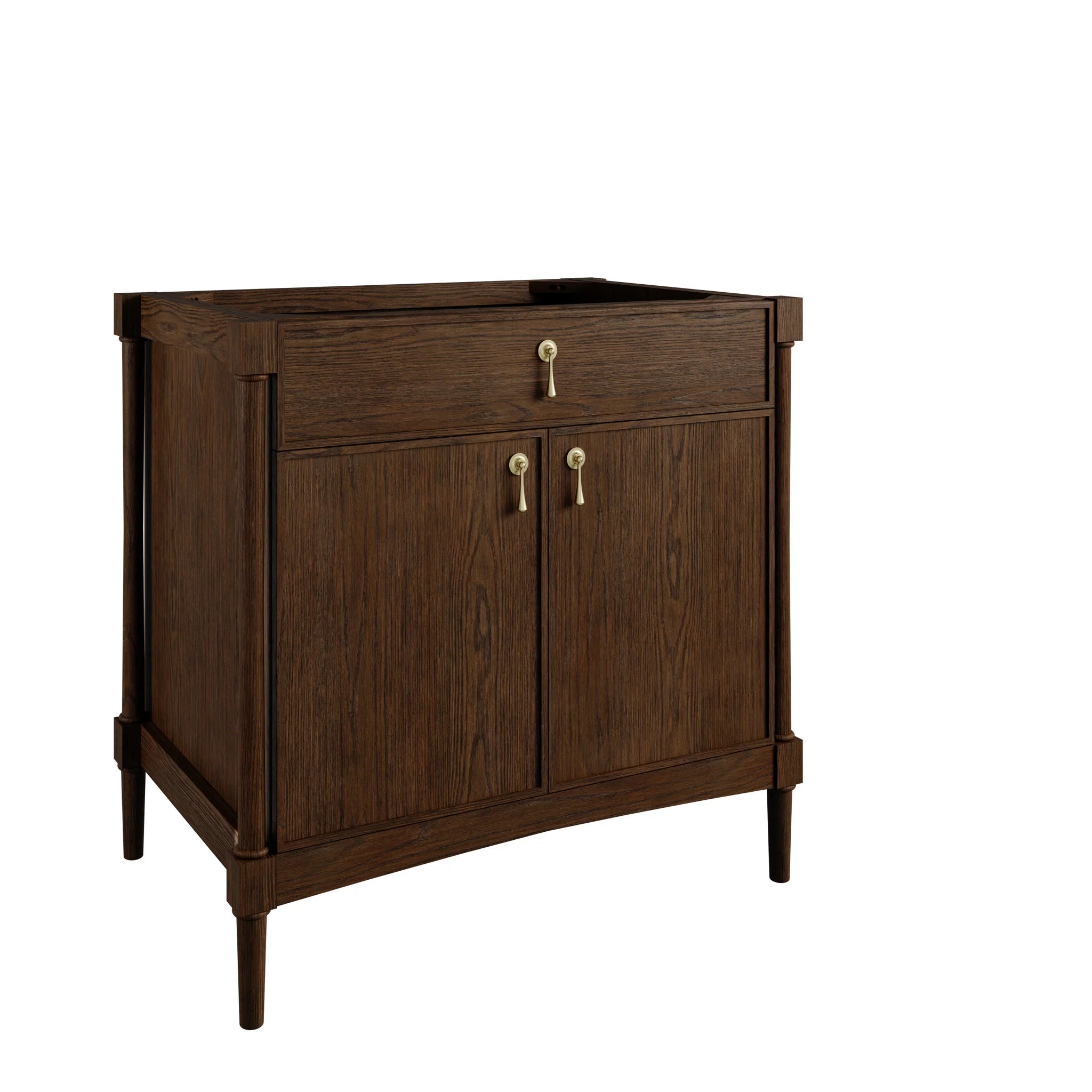 36" Kinnsden Single Vanity in Sable Oak by James Martin Vanities-Eternal Jasmine Pearl Silestone 7