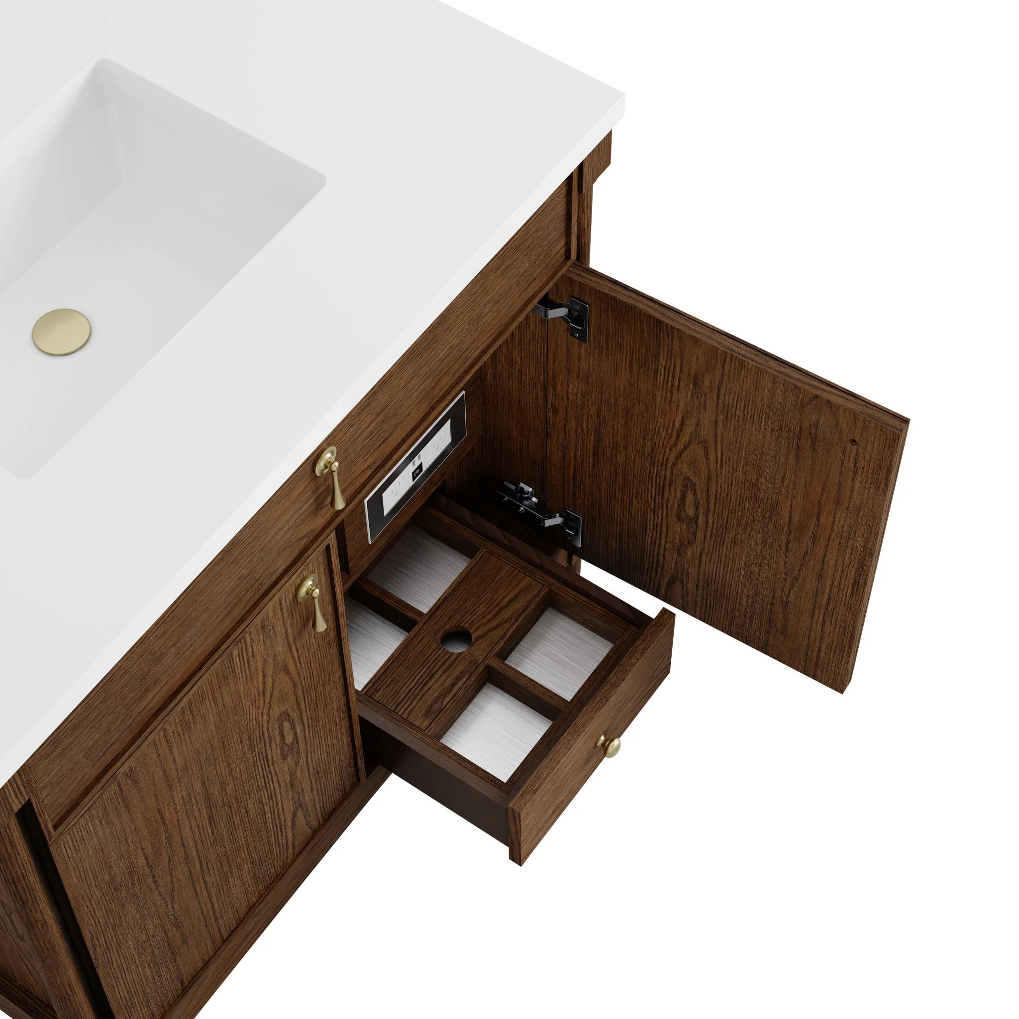 36" Kinnsden Single Vanity in Sable Oak by James Martin Vanities-Lime Delight Silestone 13