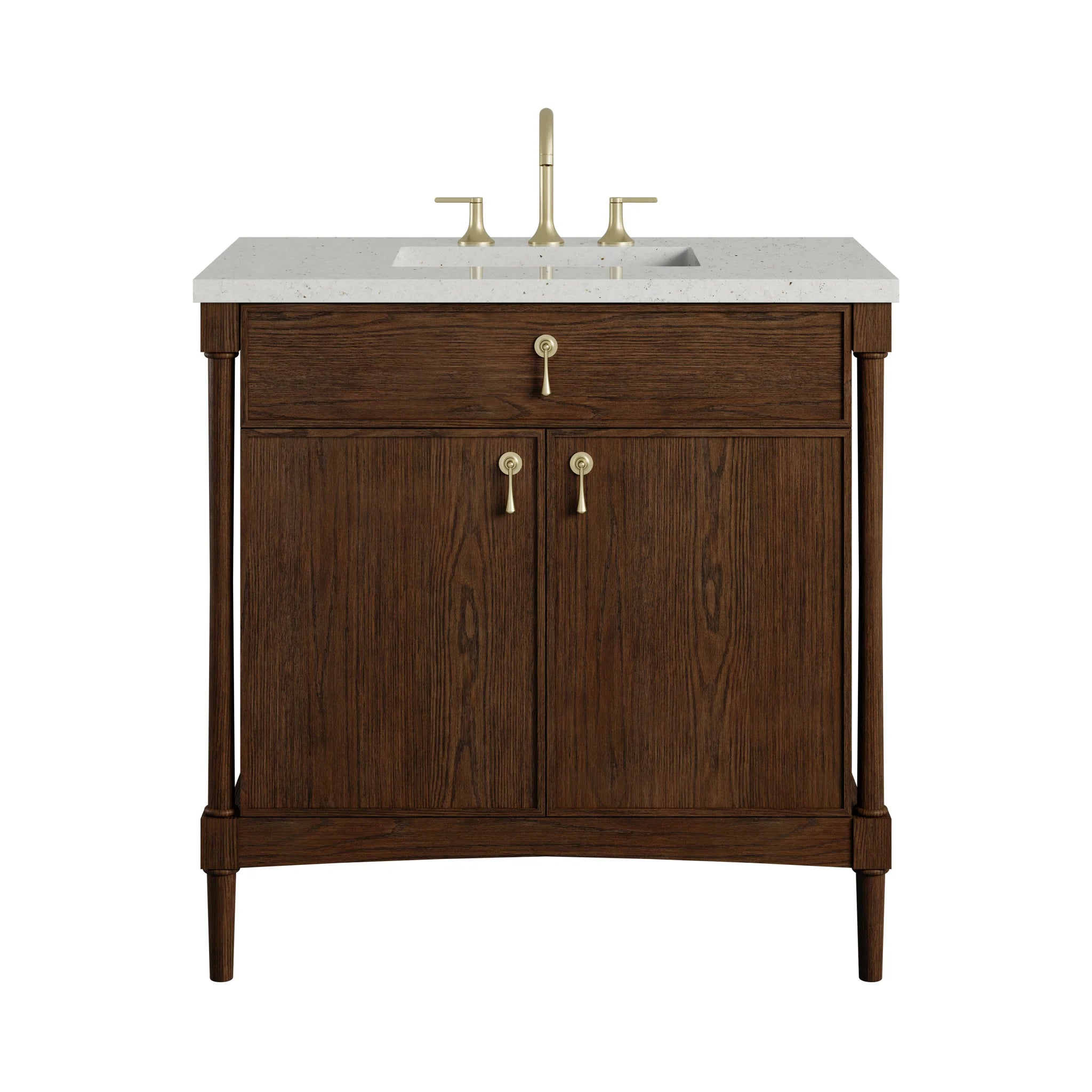 36" Kinnsden Single Vanity in Sable Oak by James Martin Vanities-Lime Delight Silestone 
