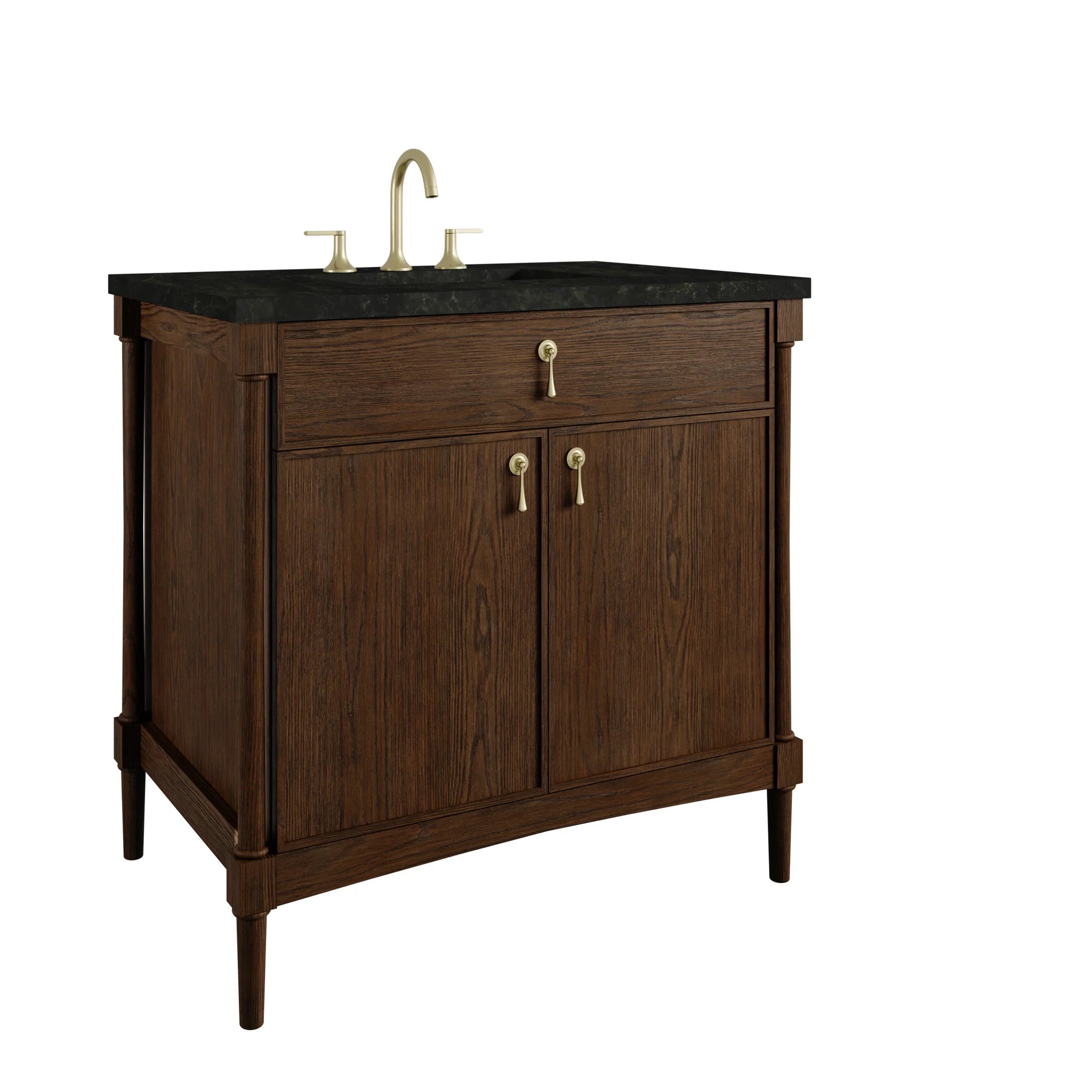 36" Kinnsden Single Vanity in Sable Oak by James Martin Vanities-Phantome Eclos 9