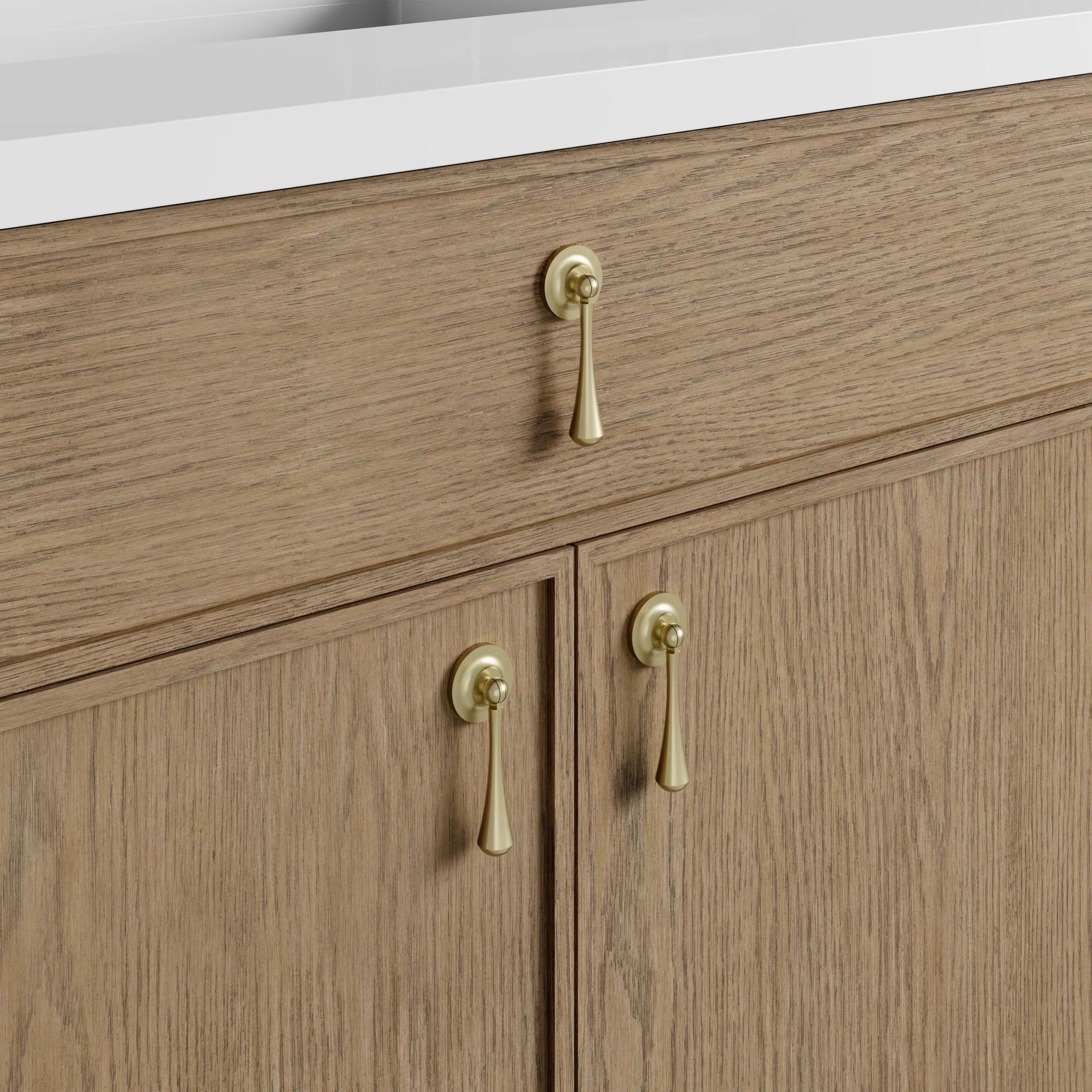 36" Kinnsden Single Vanity in Weathered Oak by James Martin Vanities-Parisien Bleu Silestone 10