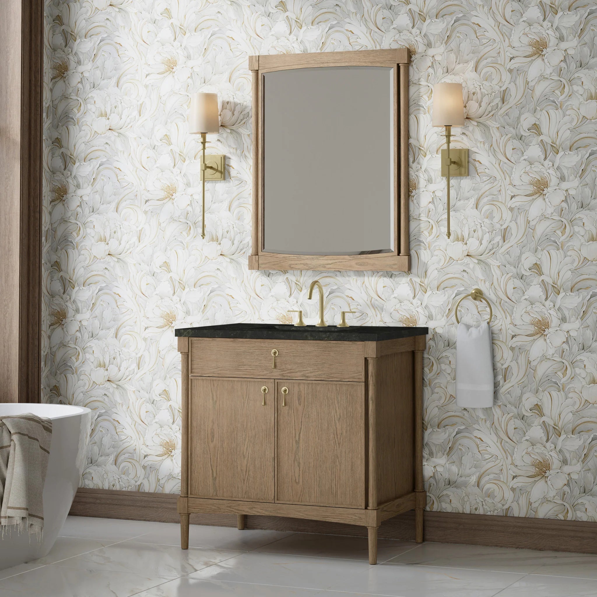 36" Kinnsden Single Vanity in Weathered Oak by James Martin Vanities-Phantome Eclos 2