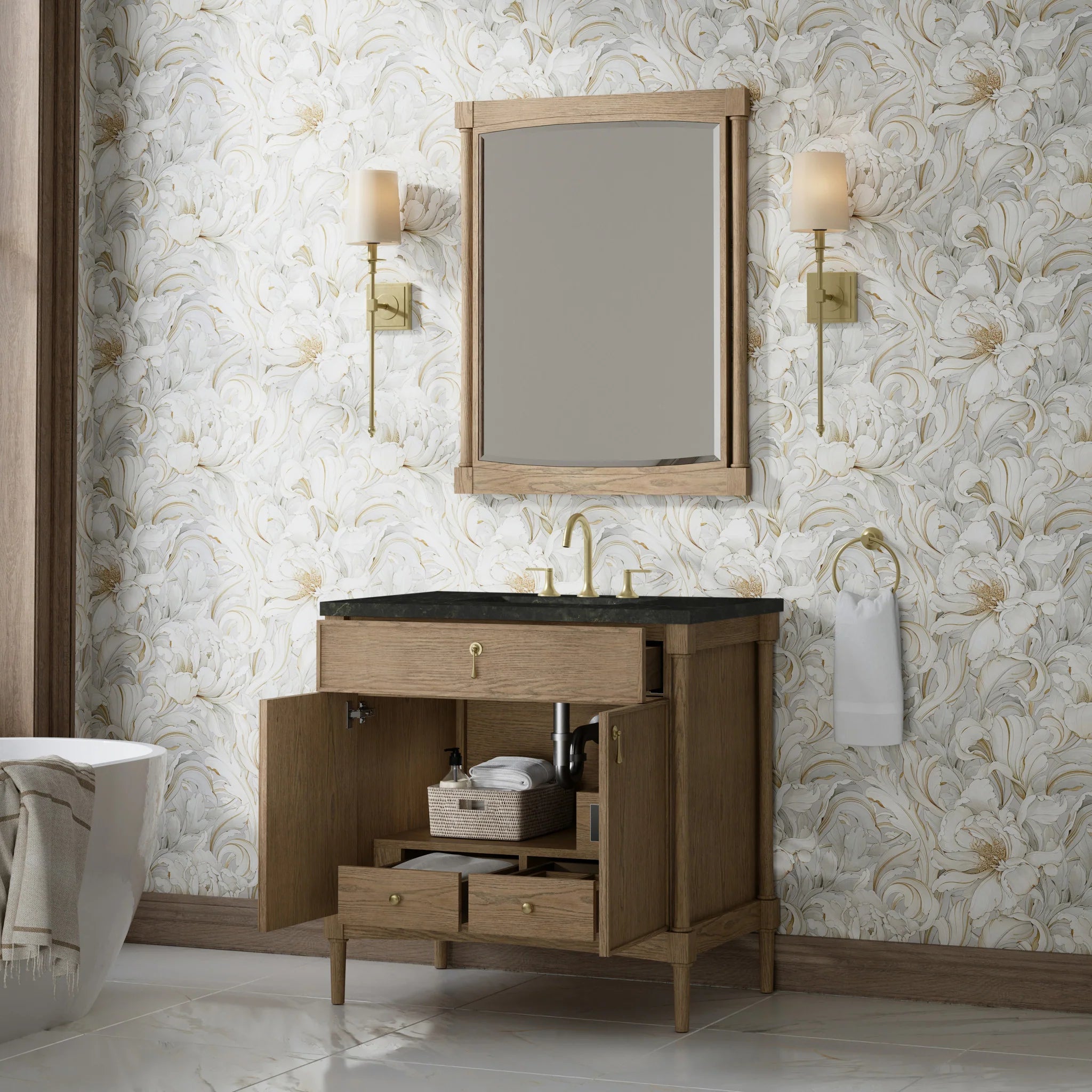 36" Kinnsden Single Vanity in Weathered Oak by James Martin Vanities-Phantome Eclos 3