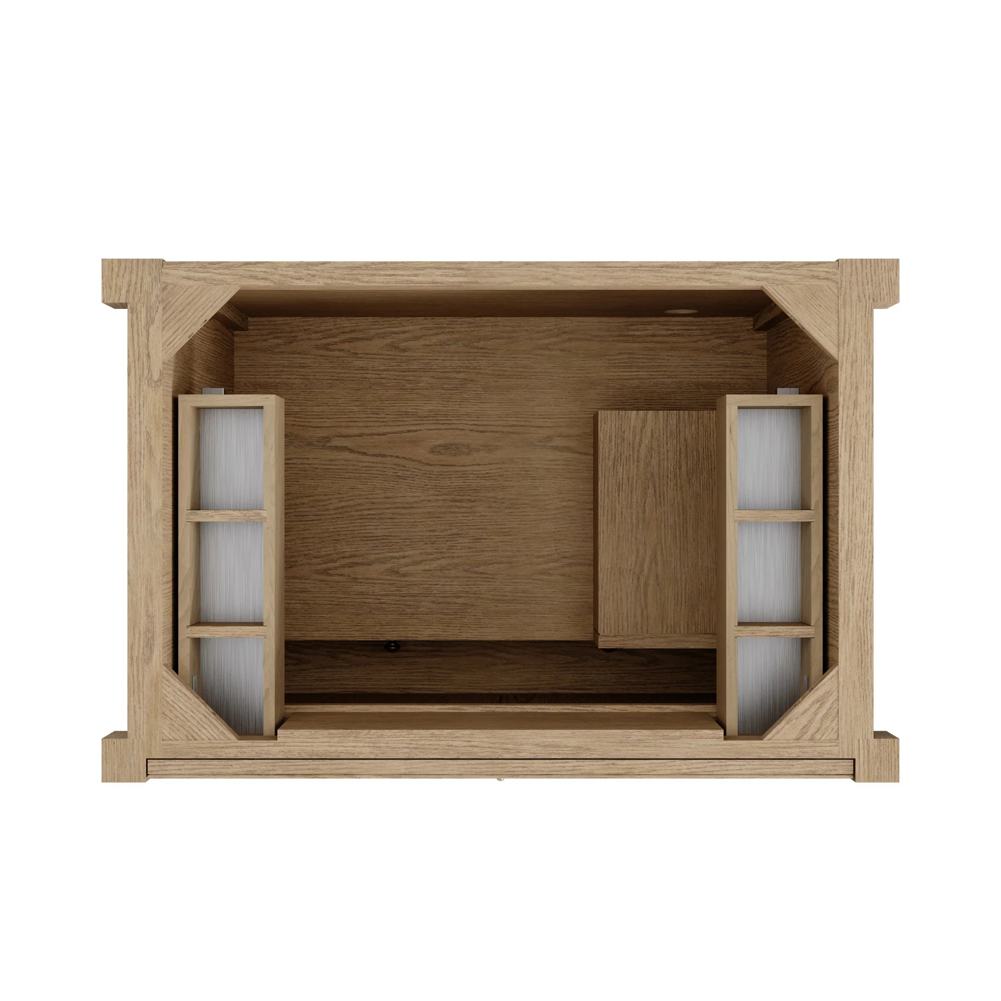 36" Kinnsden Single Vanity in Weathered Oak by James Martin Vanities-Siberian Silestone 4