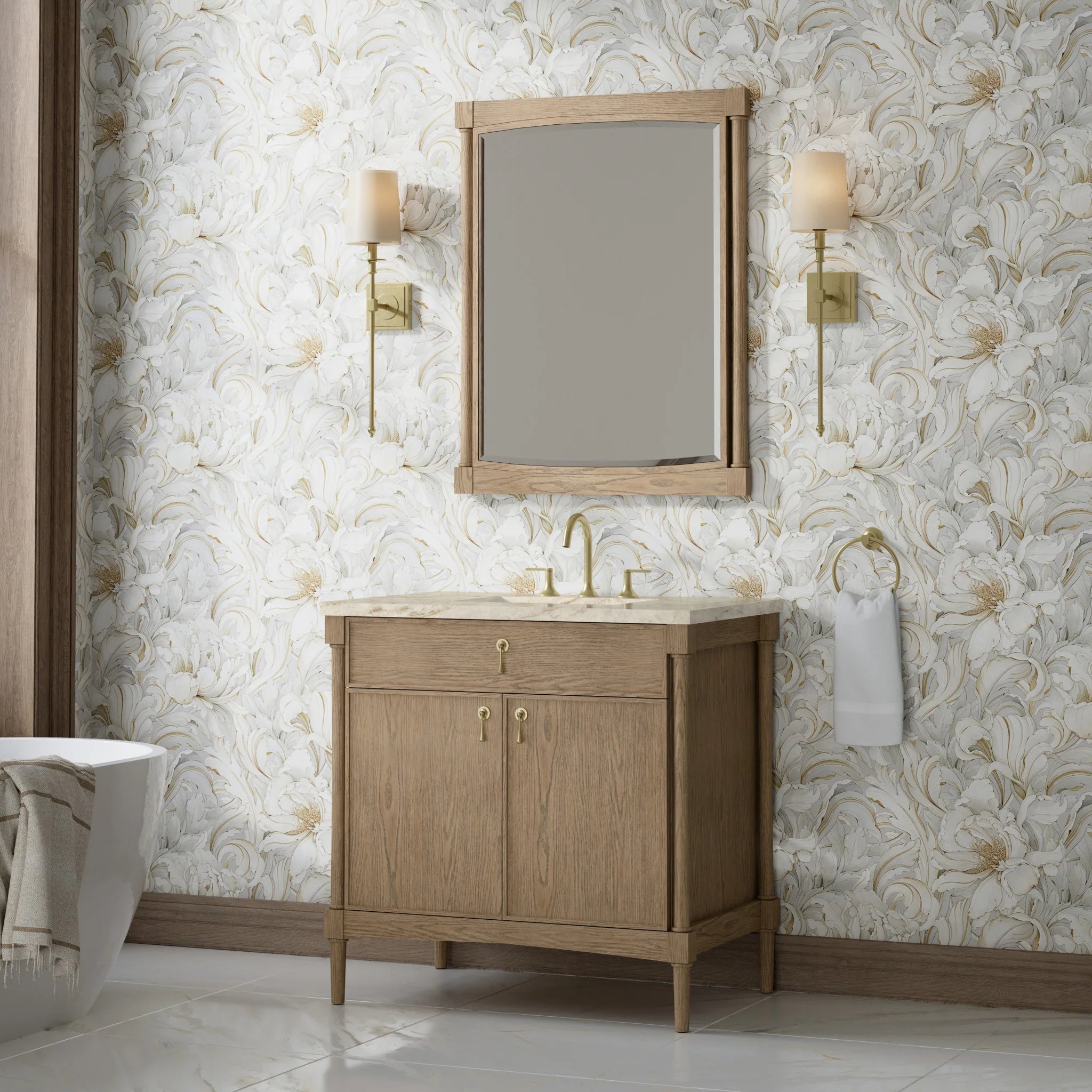 36" Kinnsden Single Vanity in Weathered Oak by James Martin Vanities-Tajnar Eclos 2