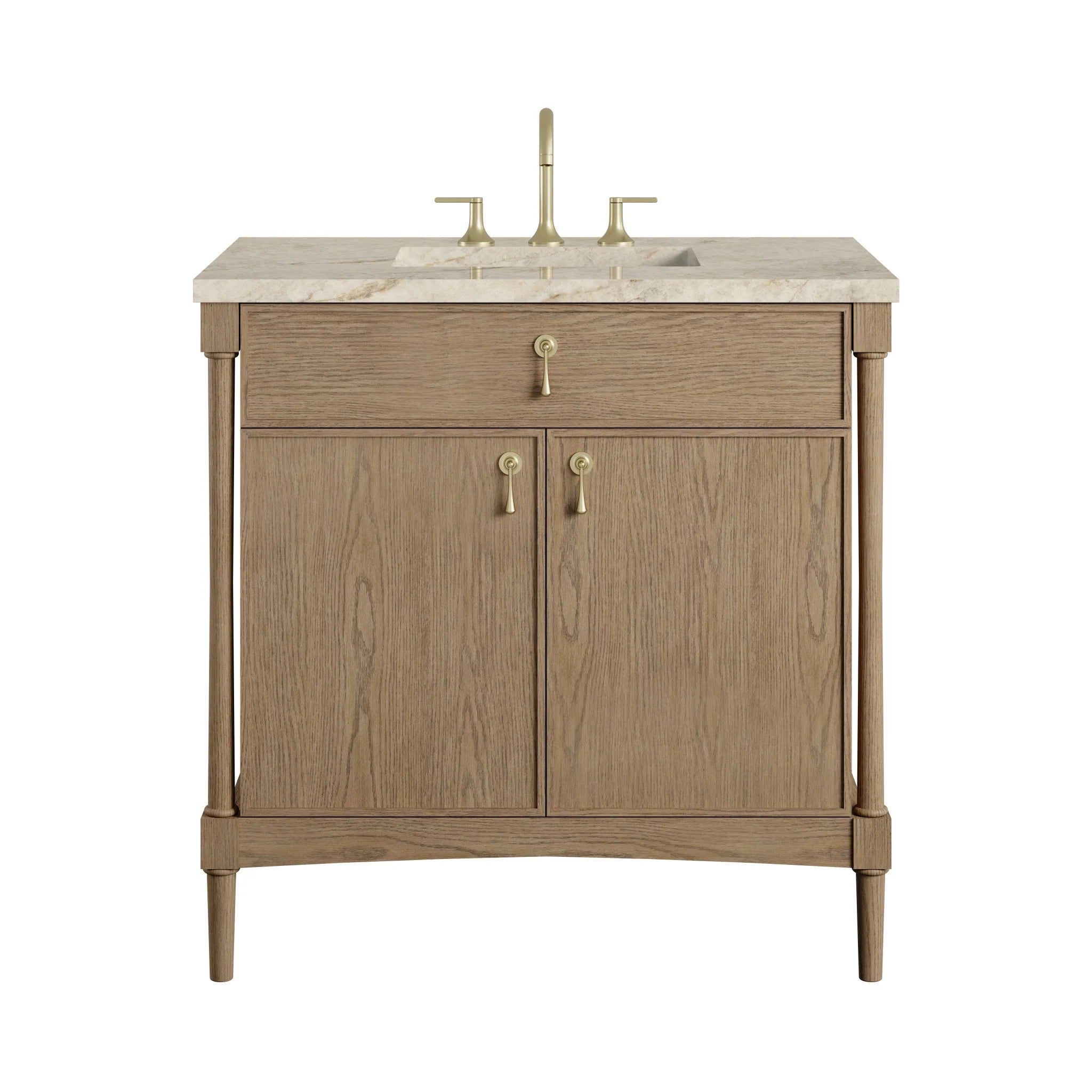 36" Kinnsden Single Vanity in Weathered Oak by James Martin Vanities-Tajnar Eclos 