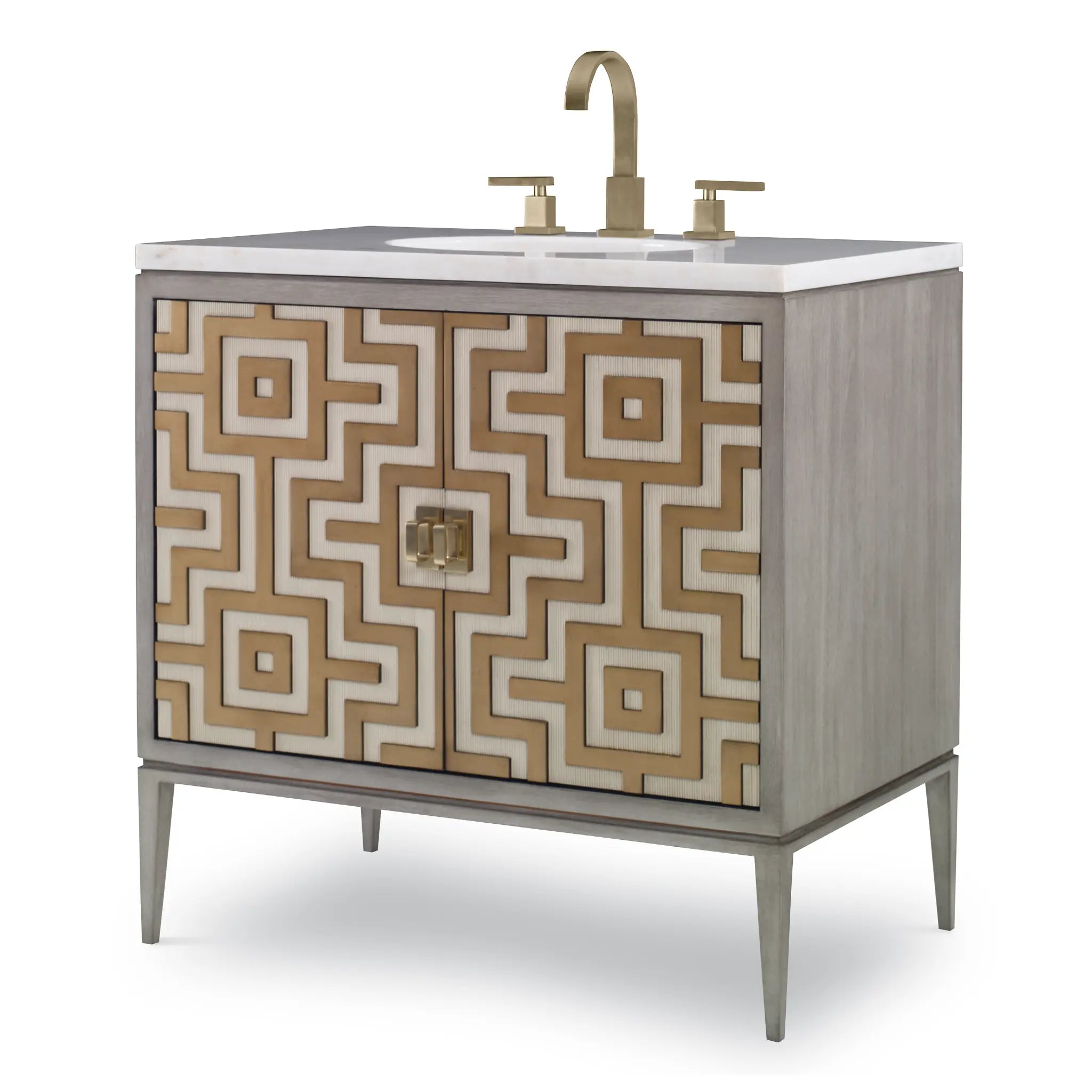 36" Labyrinth Sink Chest - Ash Grey by Ambella Home image 1