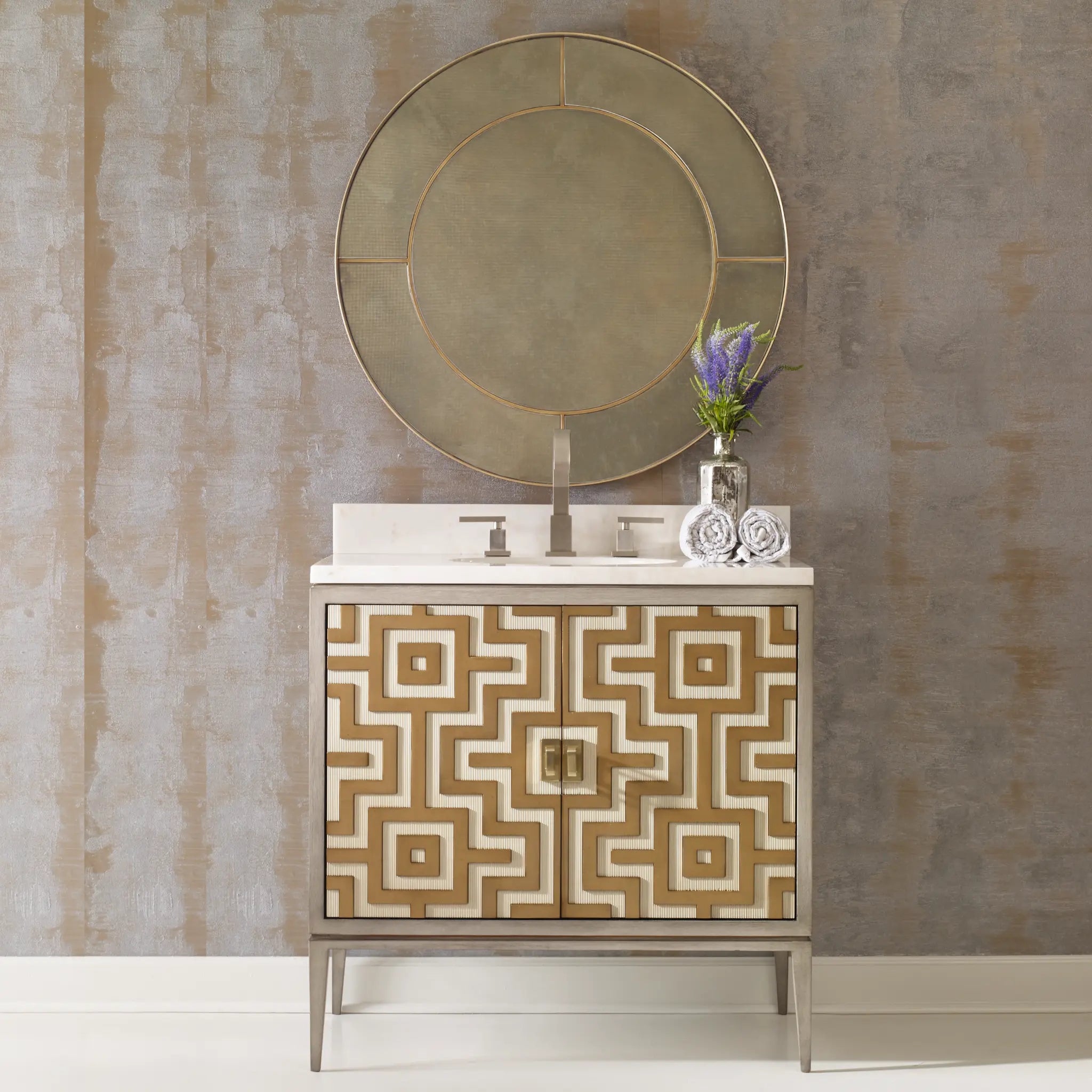 36" Labyrinth Sink Chest - Ash Grey by Ambella Home image 4