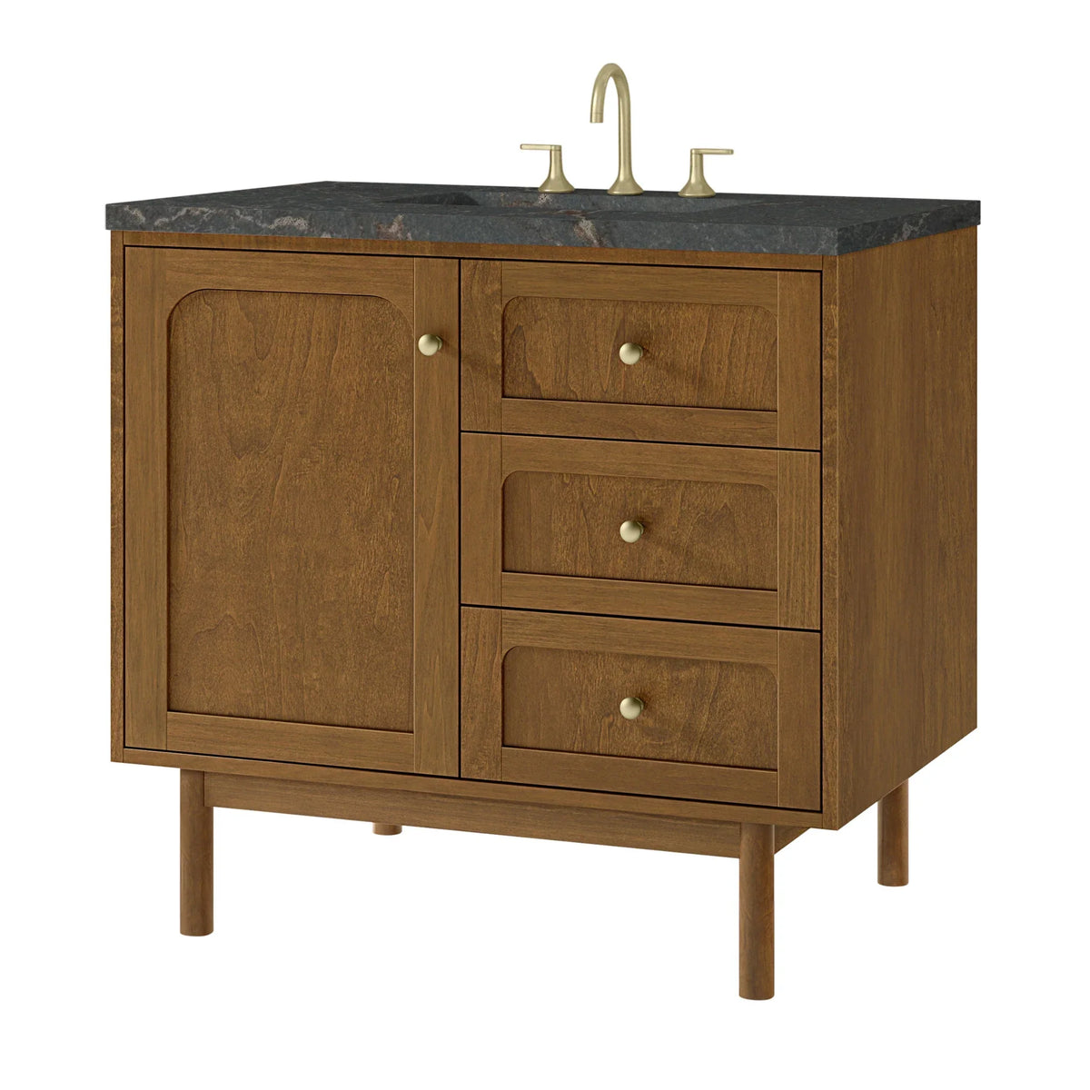 36" Laurent Single Vanity in Light Honey Oak-jmv-Parisien Bleu Silestone-8" Widespread image 61
