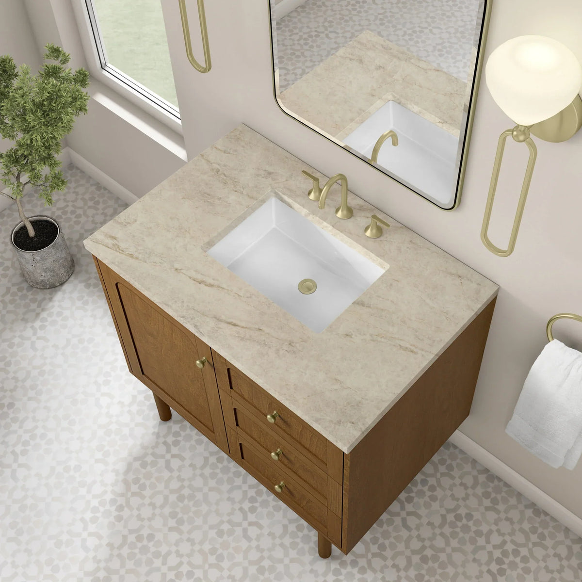 36" Laurent Single Vanity in Light Honey Oak-jmv-Tajnar Eclos-8" Widespread image 83
