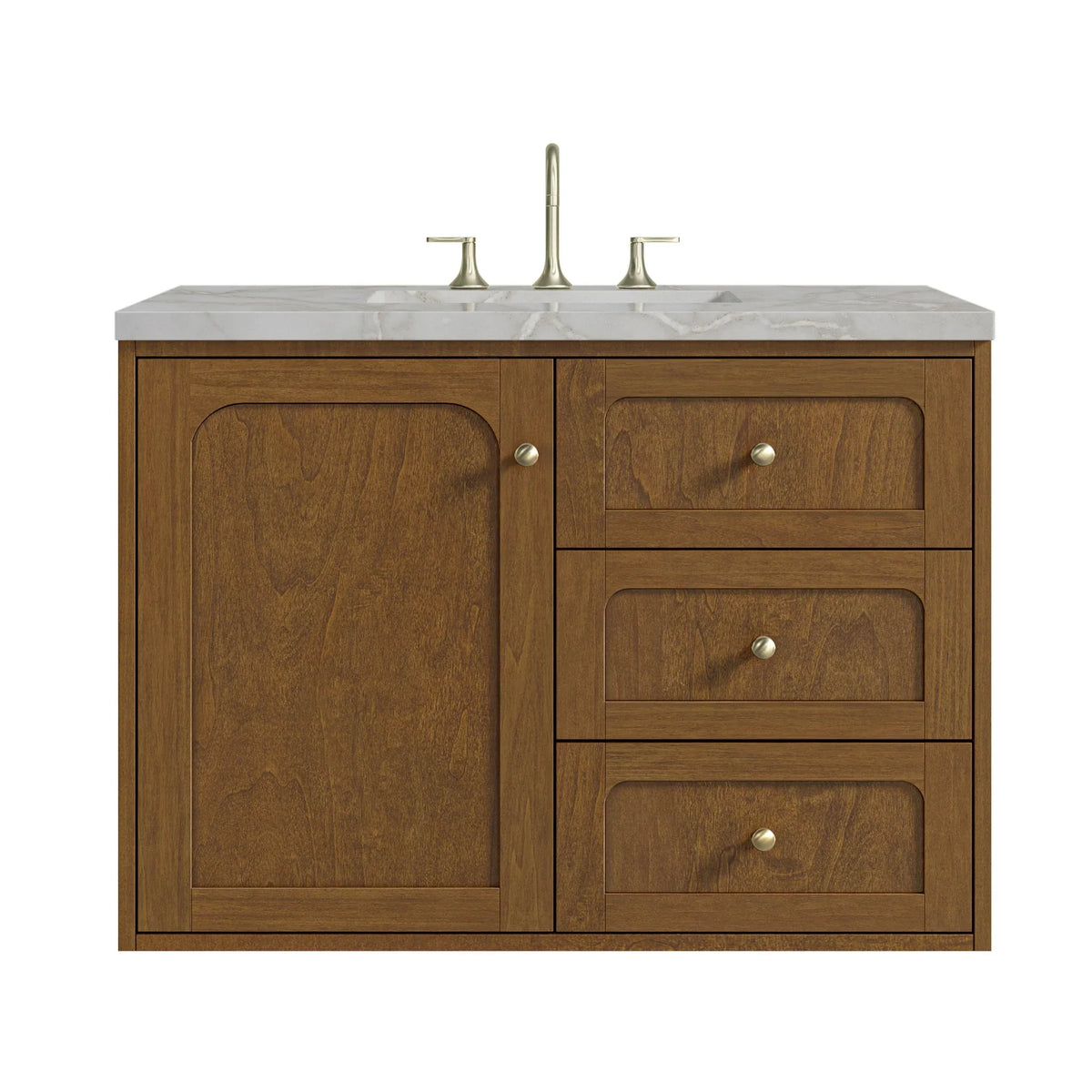 36" Laurent Single Vanity in Light Honey Oak-jmv-Victorian Silver Silestone-8" Widespread image 97