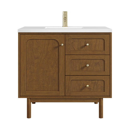 36" Laurent Single Vanity in Light Honey Oak by James Martin Vanities