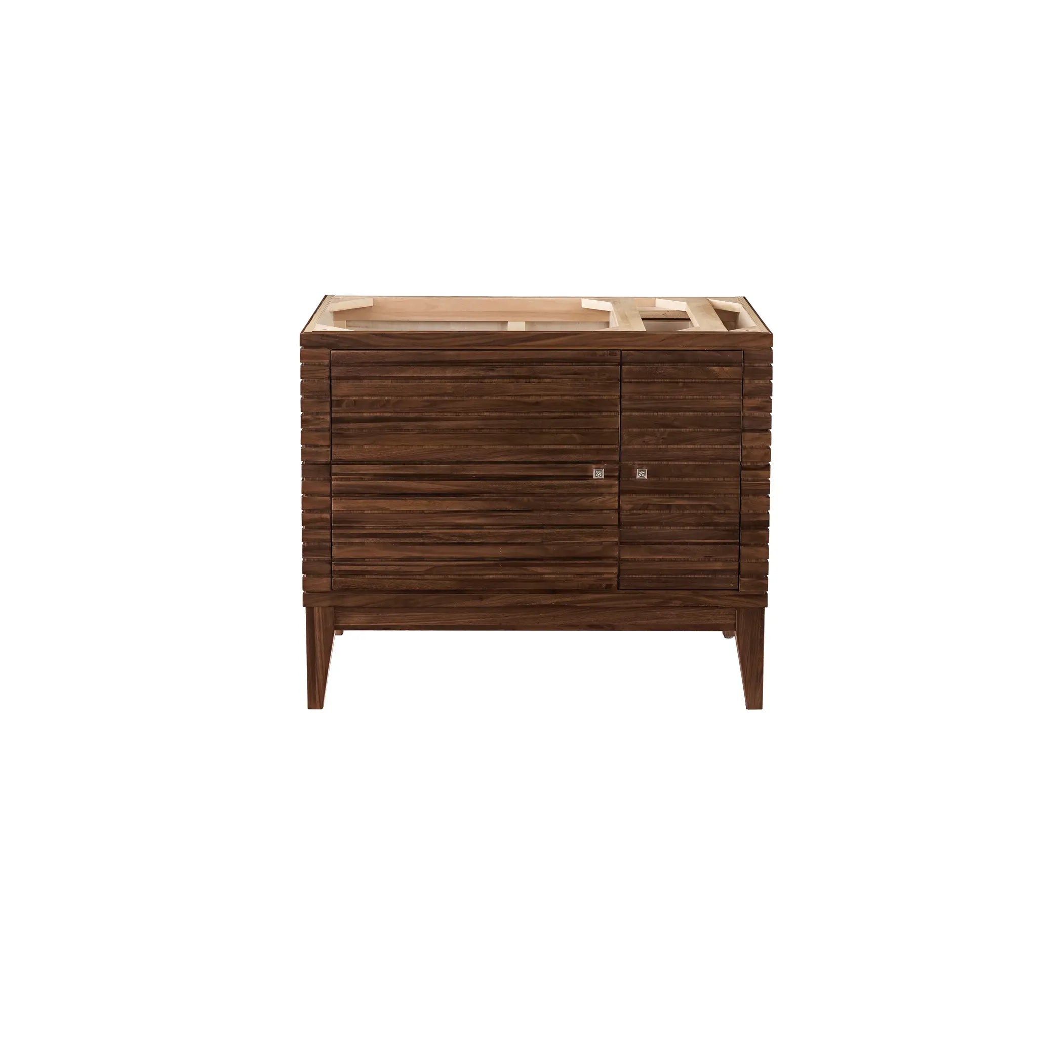 36" Linear Single Vanity in Mid-Century Walnut-Cabinet Only image