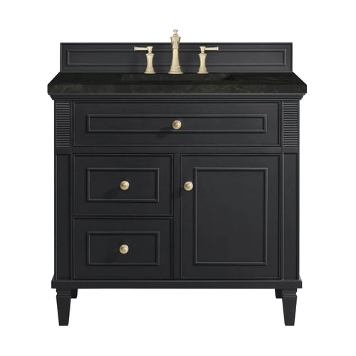 36" Single Sink Bathroom Vanity with Top in Black Onyx - James Martin Lorelai