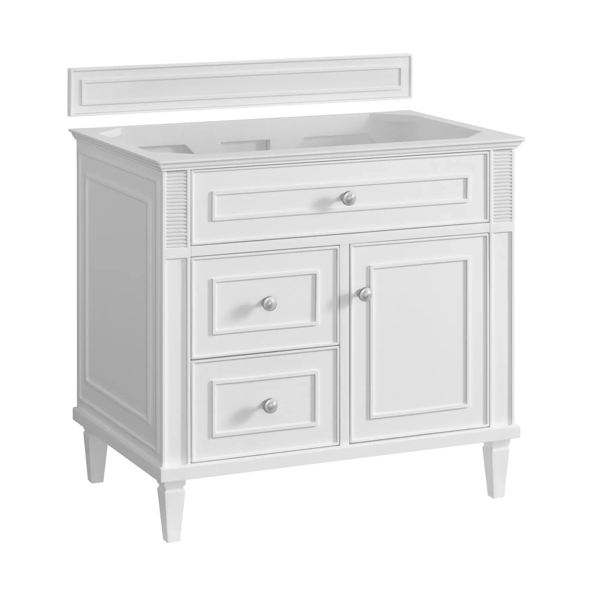 36" Lorelai Single Vanity in Bright White-Lime Delight Silestone-8" Widespread image 1