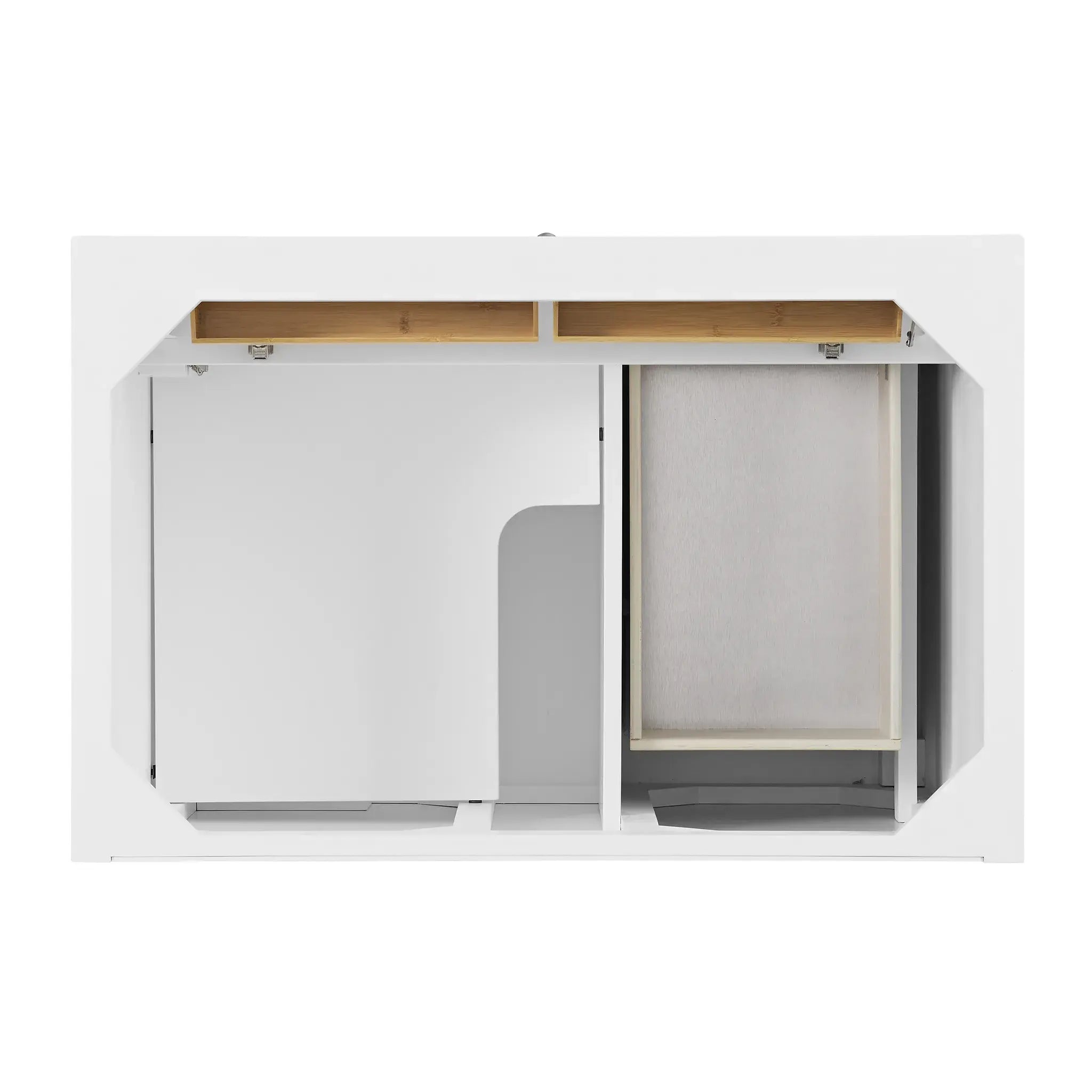 36" Lorelai Single Vanity in Bright White-White Zeus Silestone-8" Widespread image 5