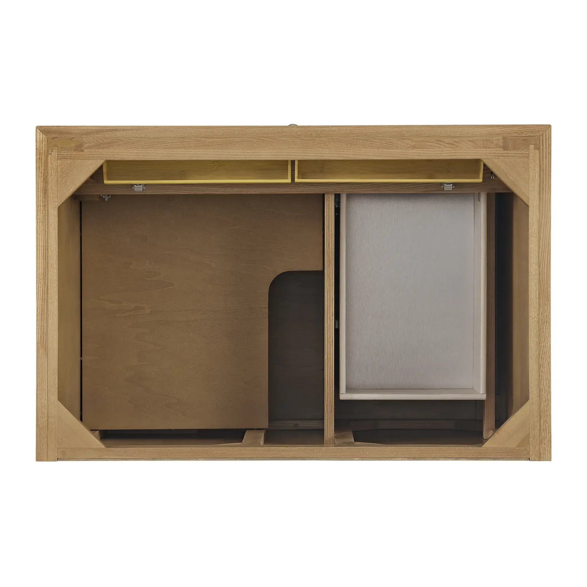 36" Lorelai Single Vanity in Light Natural Oak-Eternal Jasmine Pearl Silestone-8" Widespread image 5