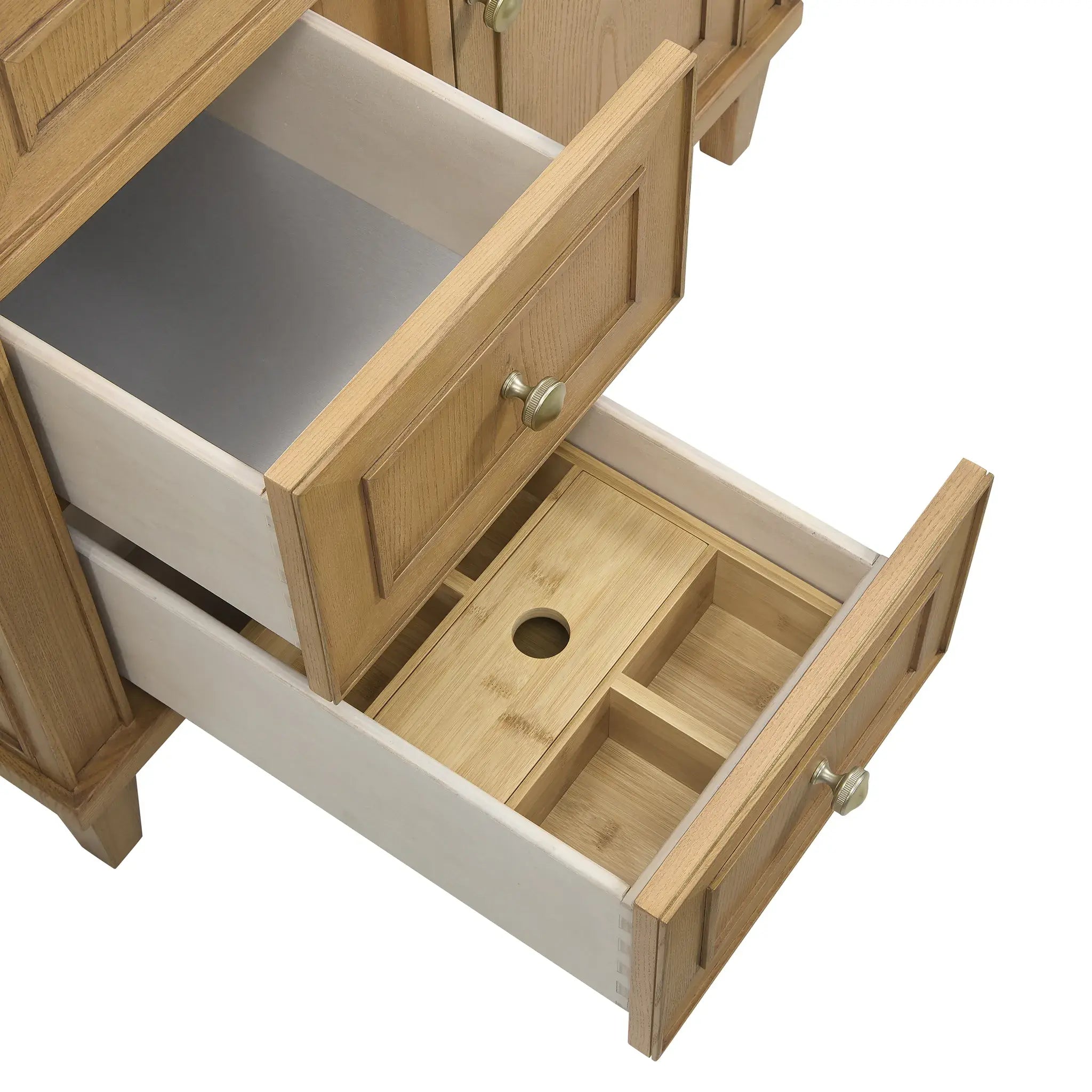36" Lorelai Single Vanity in Light Natural Oak-Ethereal Noctis Silestone-8" Widespread image 12