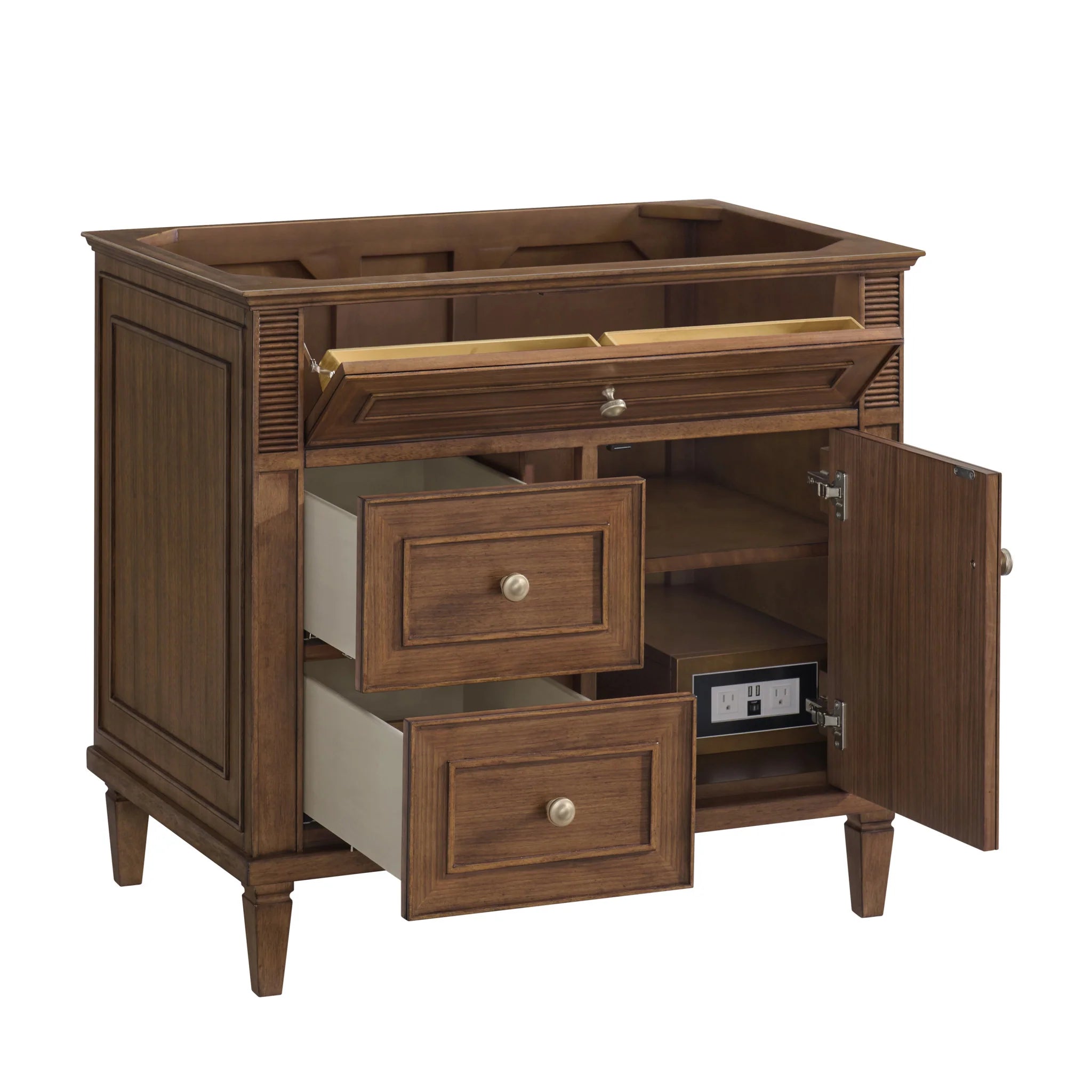36-lorelai-single-vanity-in-mid-century-walnut-by-james-martin-vanities-phantome-eclos-zero-silica image 1